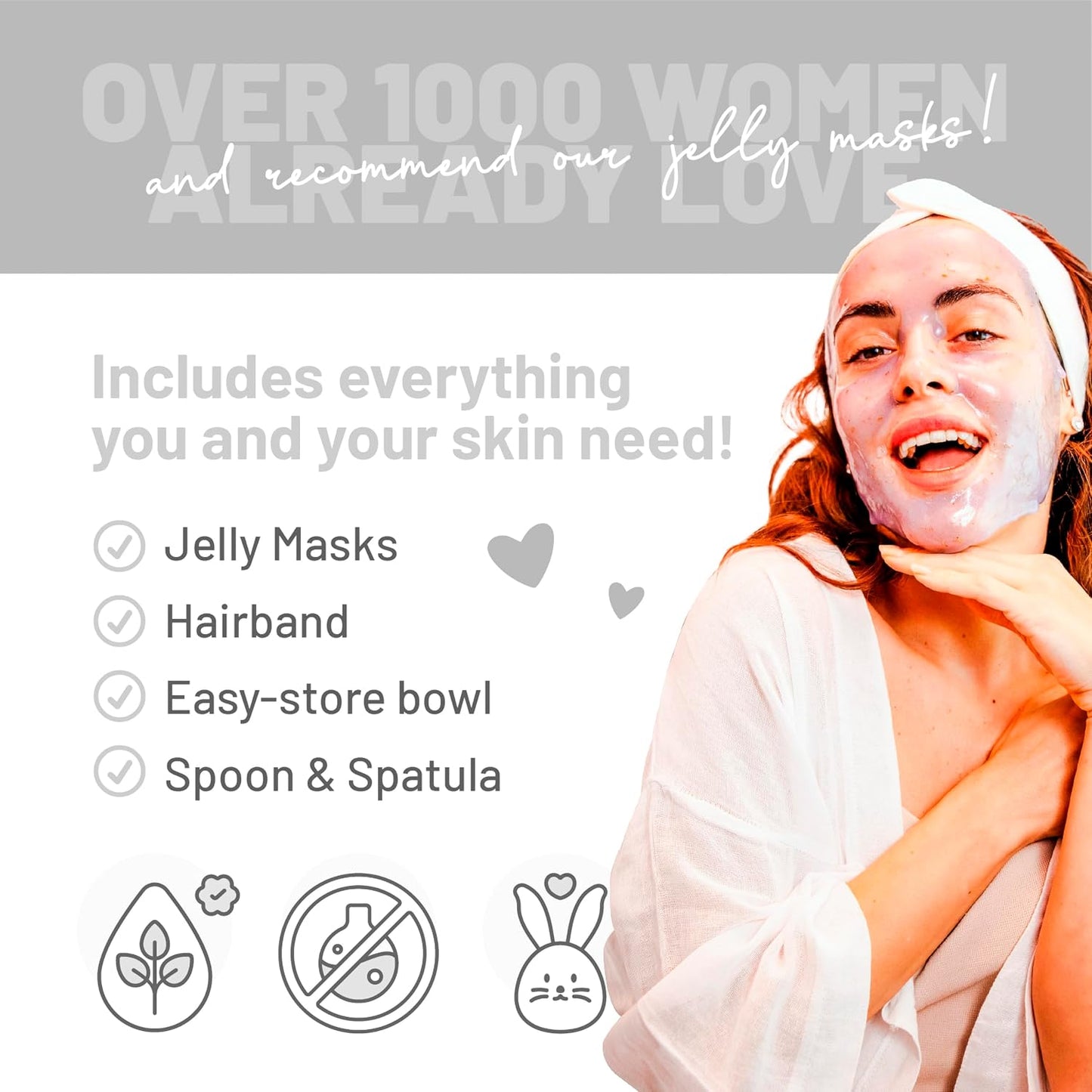 BRÜUN Jelly Mask Jar White Gold Glycolic AC AHA Peel-Off Face Care Rubber Mask | 23 fl oz Skin Care Moisturizing Gel Mask Jar Spa Set