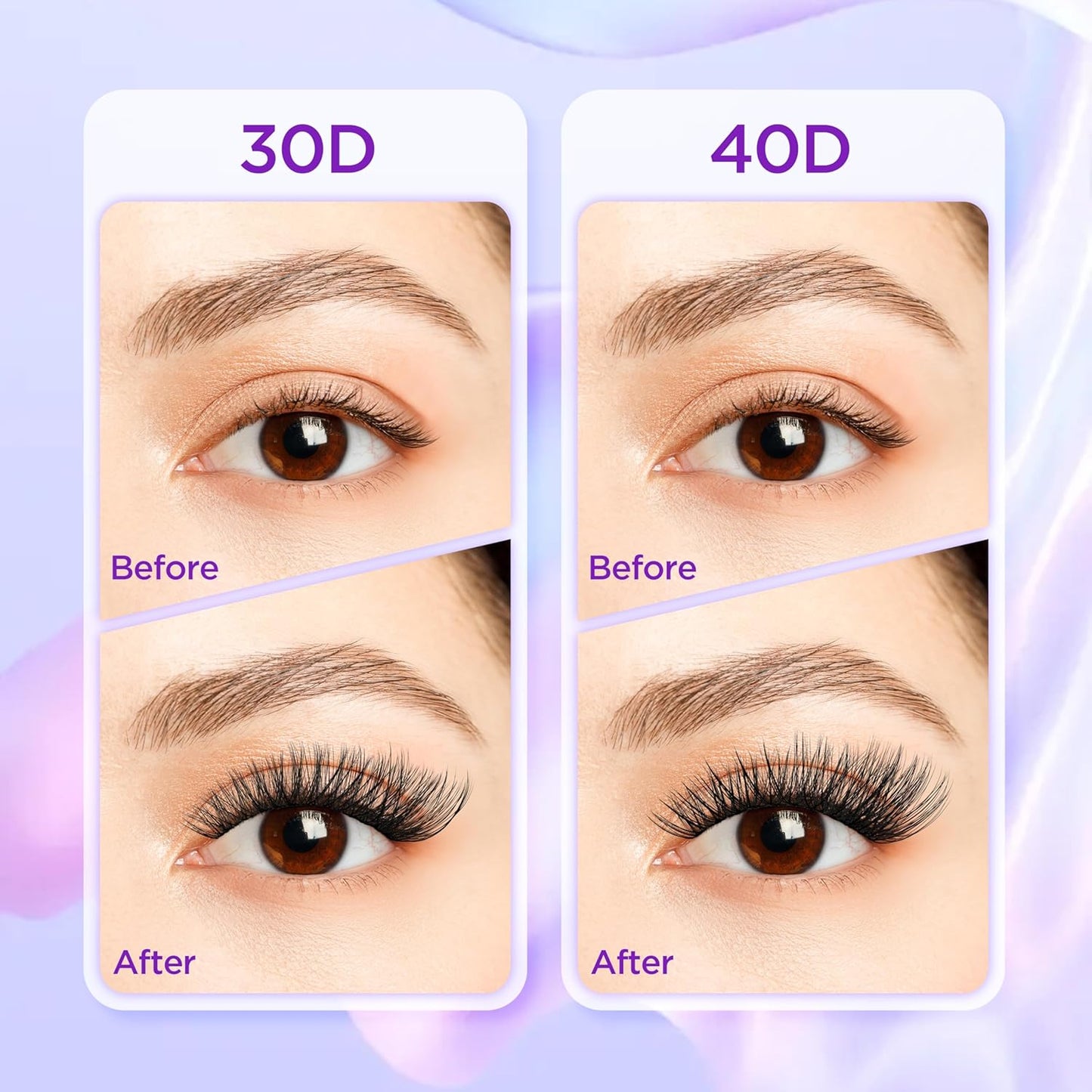 Lash Extension Kit DIY Lash Clusters Kit Eyelash Extensions Individual Lashes Extensions with (Lash Bond,Tweezers,280Pcs, 30D+40D, 0.07D, 10-16)