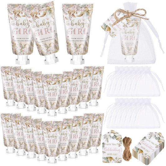 48 Sets Boho Baby Shower Hand Cream Gifts Baby Shower Party Favors for Guests Baby Girl Hand Cream Gift Bulk Travel Size Hand Lotion Set for Guest