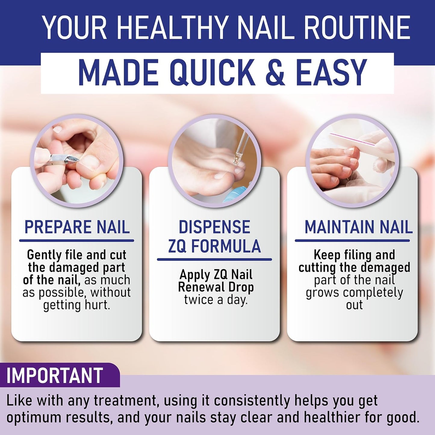 ZanaQuick Extra Strength Toenail & Fingernail Repair Drops - Nail Care Renewal for Thick, Damaged & Discolored Nails - 2 Pack