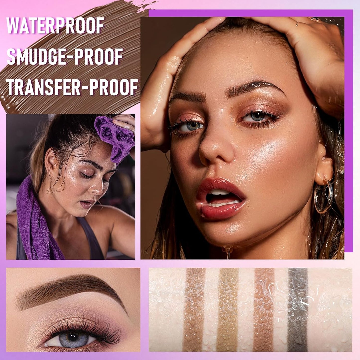 Tattoo Eyebrow Gel Easy Peel Off - Light Brown, Waterproof 3-Day Long-Lasting Brow Stain, Semi-Permanent Peel Off Brow Dye Gel for Sparse Brows, Transfer-proof, Natural Color for Fuller Defined Brows