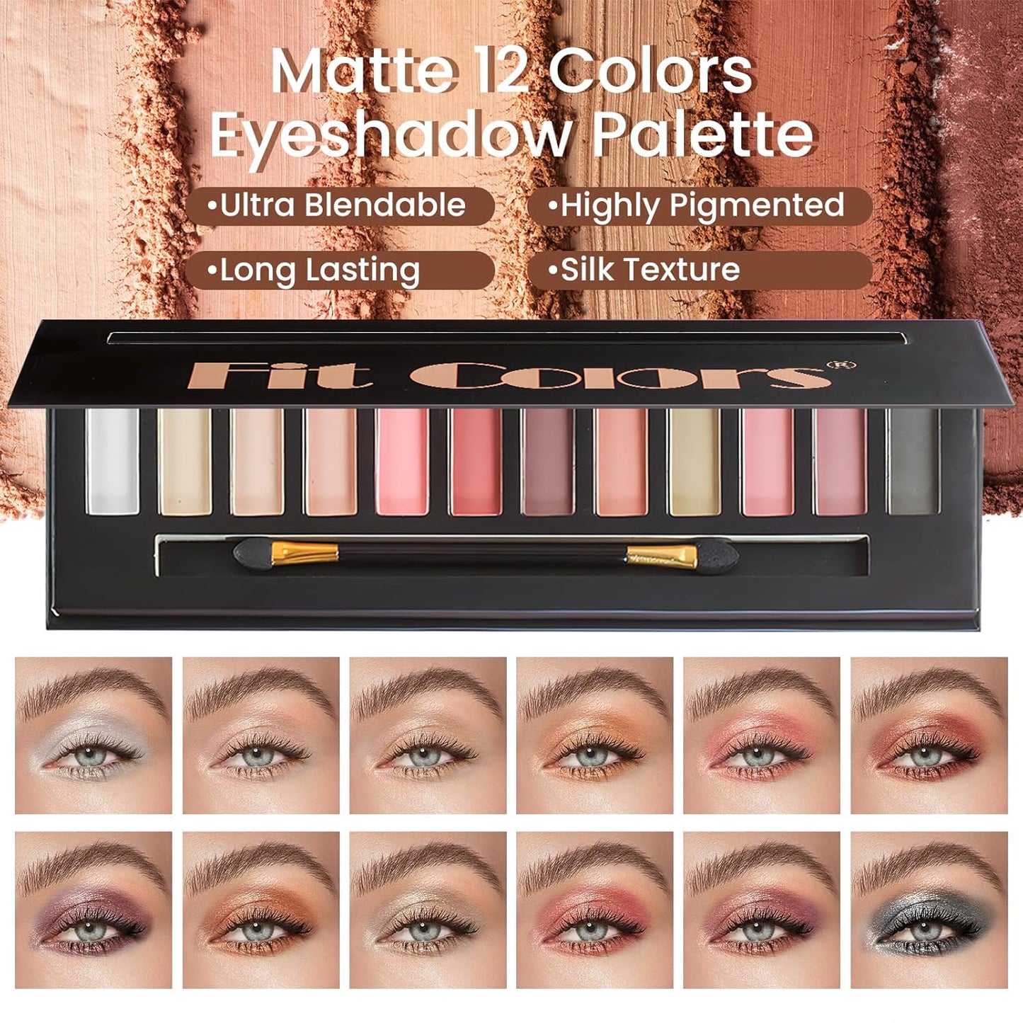 Makeup Present Set for Teen Girl, Travel Makeup Kit for women, Makeup Full Kit for Beginner & Professionals, Makeup Bundle Include 12 Color Matte Eyeshadow Palette, Natutal Foundation, Lip Gloss