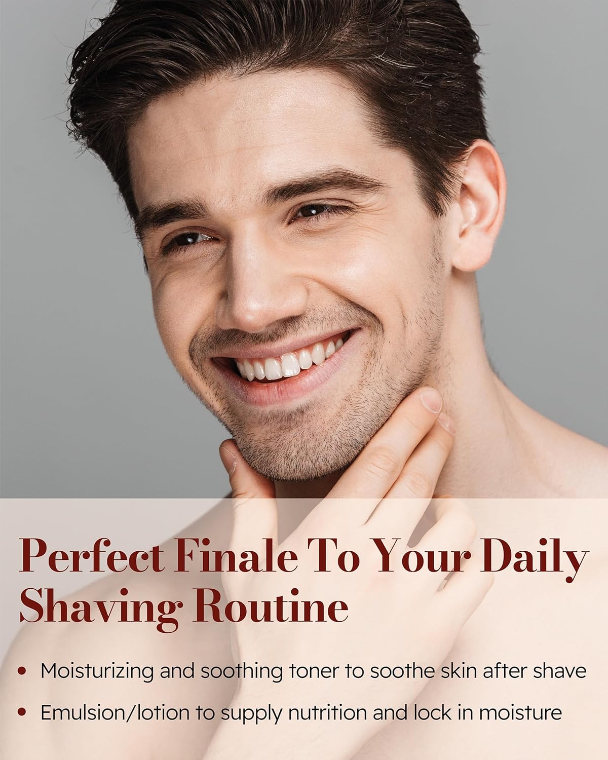 The Character Set (11.5fl oz) - Daily Skincare Kit for Men's Skin Protection & Rejuvenation by LG Beauty. Toner, Emulsion with Woody Musk Scent.