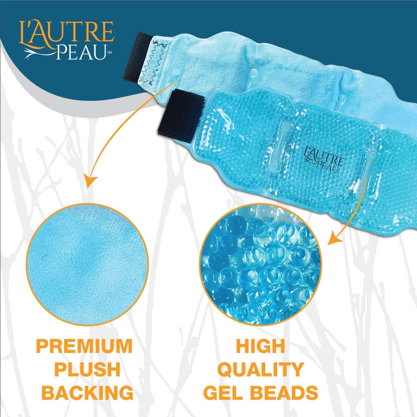 USA Merchant | Hot/Cold Plush Lower Back Gel Bead Wrap | Freeze Therapeutics by L'AUTRE PEAU | Relief for Tension, Injuries, Swelling, Aches, Bruises, Muscle Pain, Stress Relief, Strain & Stiffness