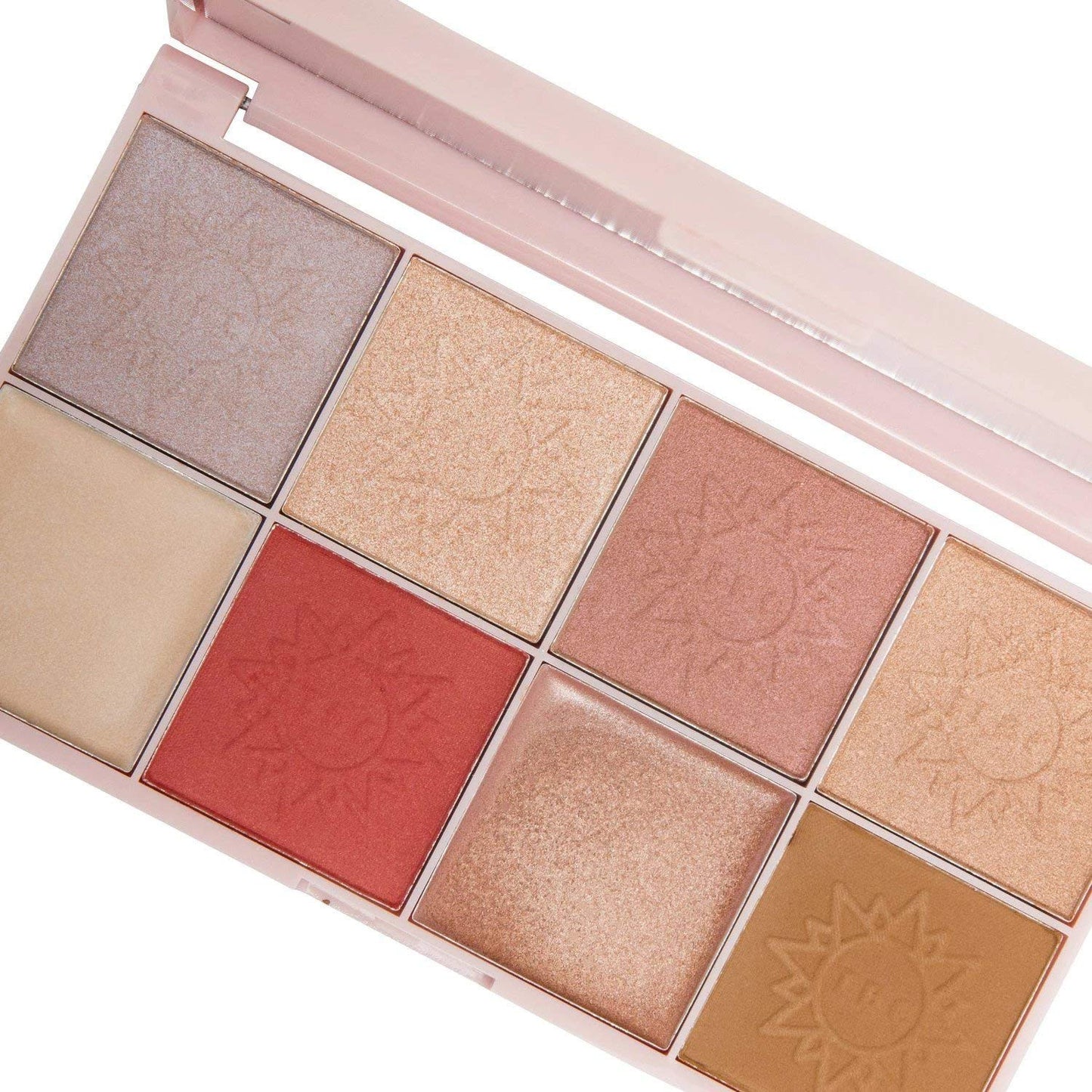 The Beauty Crop - Travel Tea Face Palette - Mediterranean Spring | Highly Pigmented Shades | Richly Toned Palette | Comes in Matte, Creamy, Metallic & Glitter Finish | Long Wearing | Cruelty Free