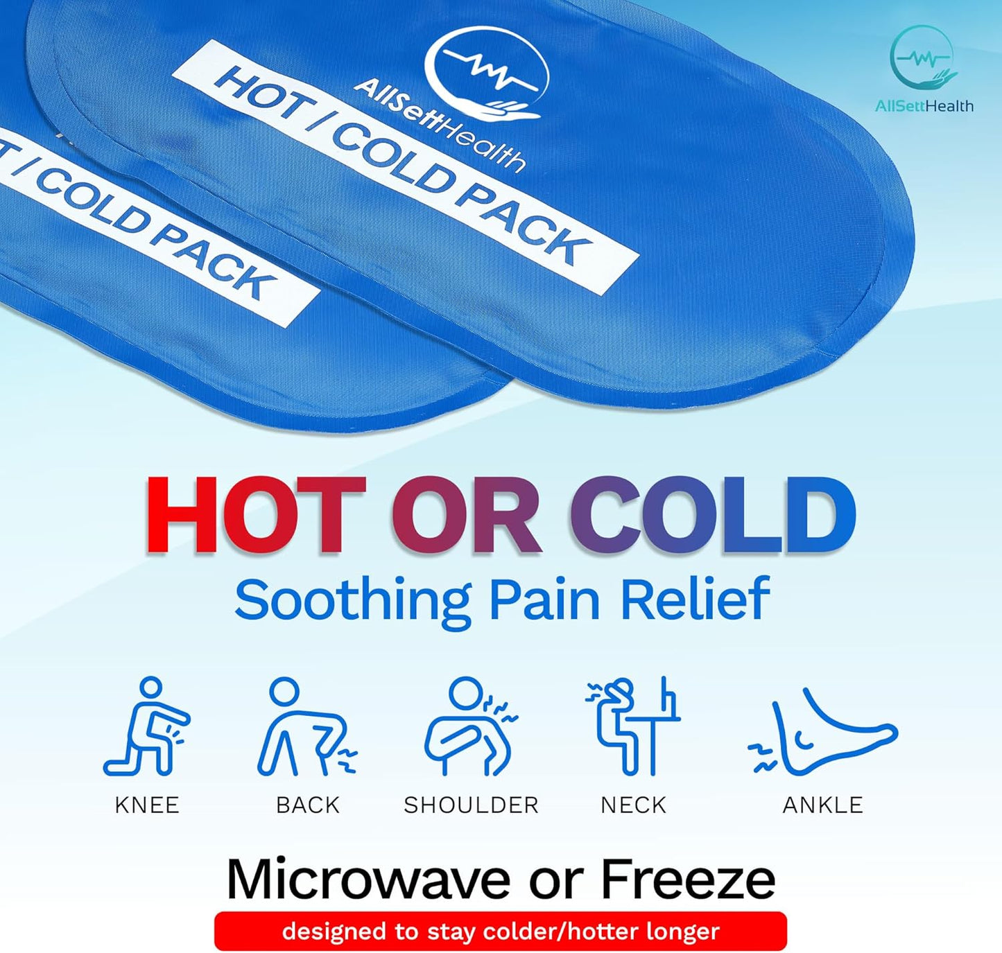 Reusable Hot and Cold Gel Ice Packs for Injuries | Cold Compress, Ice Pack, Gel Ice Packs, Cold Packs for Injuries,10.5 x 5 Inch (4 Pack)