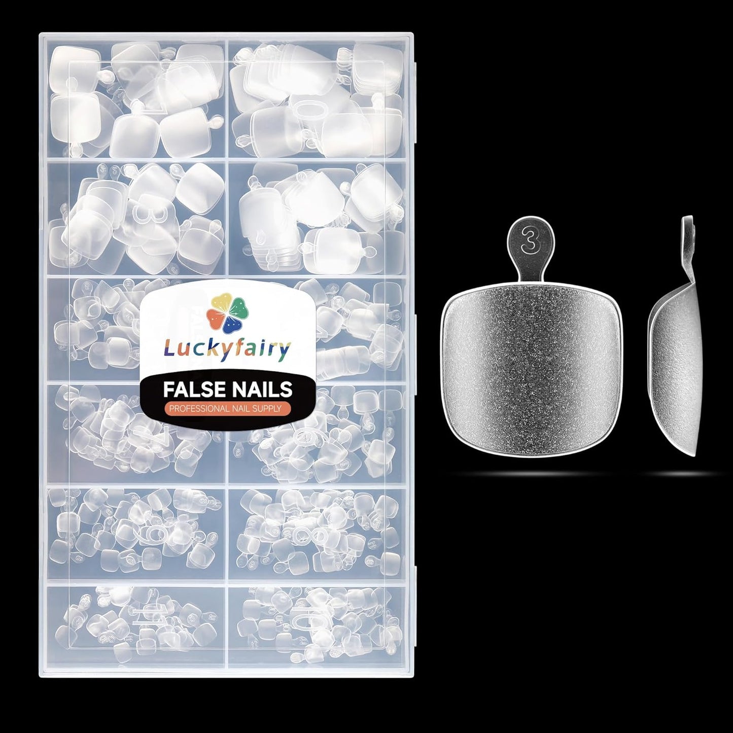 Square Toe Nail Tips, 240pcs Press On Toenails for Women Full Matte Wider Toe Nail Tips, 12 Size Full Cover Short Fake Toenail for Big Toe Nail Extensions Home DIY Nail Salon Soak Off