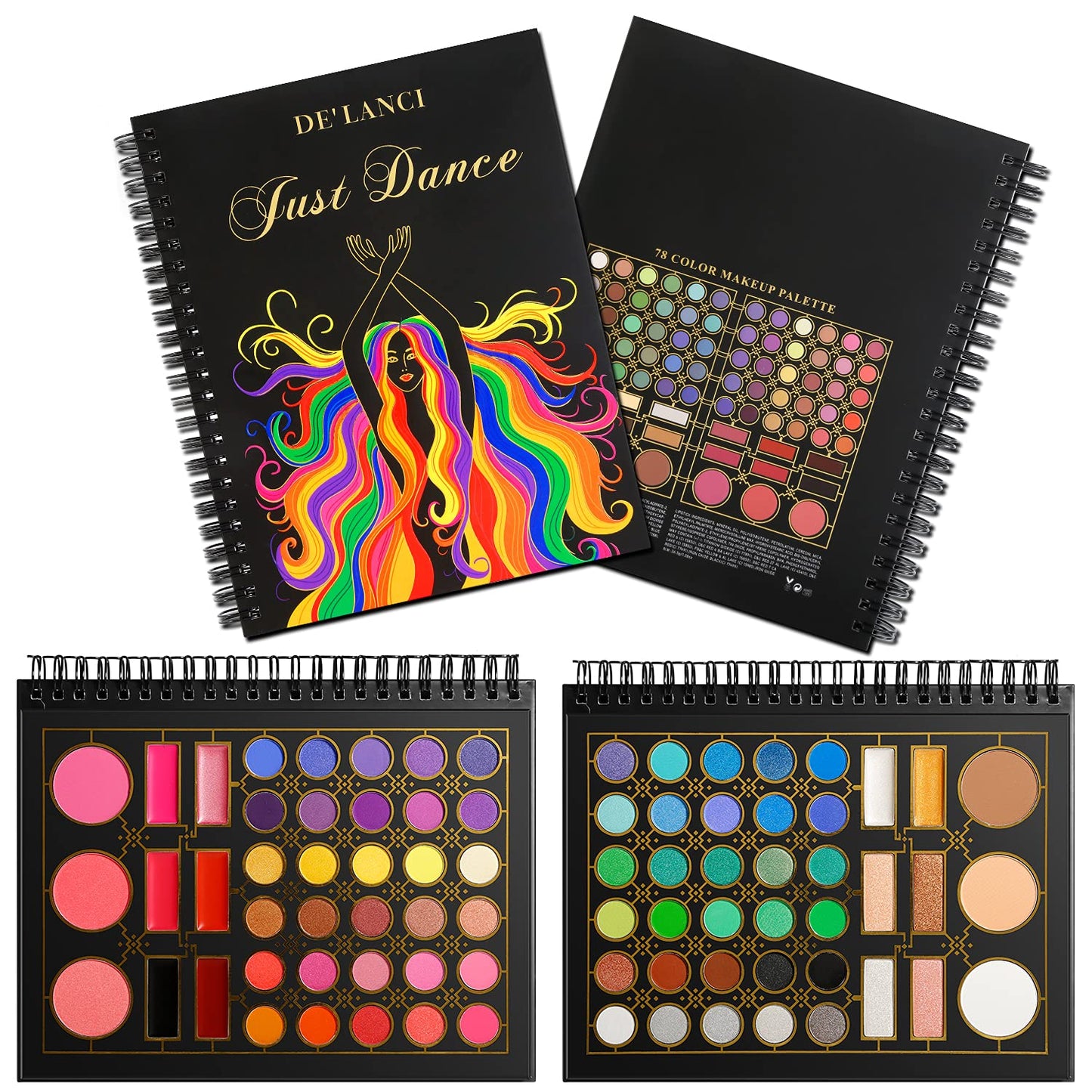Makeup Palette for Teens, DE’LANCI Pro Makeup Pallet Gift Set for Teen Girls and Women,Beginners, 78 All in One Make up Eyeshadow Kit,Full Makeup Starter Kit for Young Teens Beginners or Pros