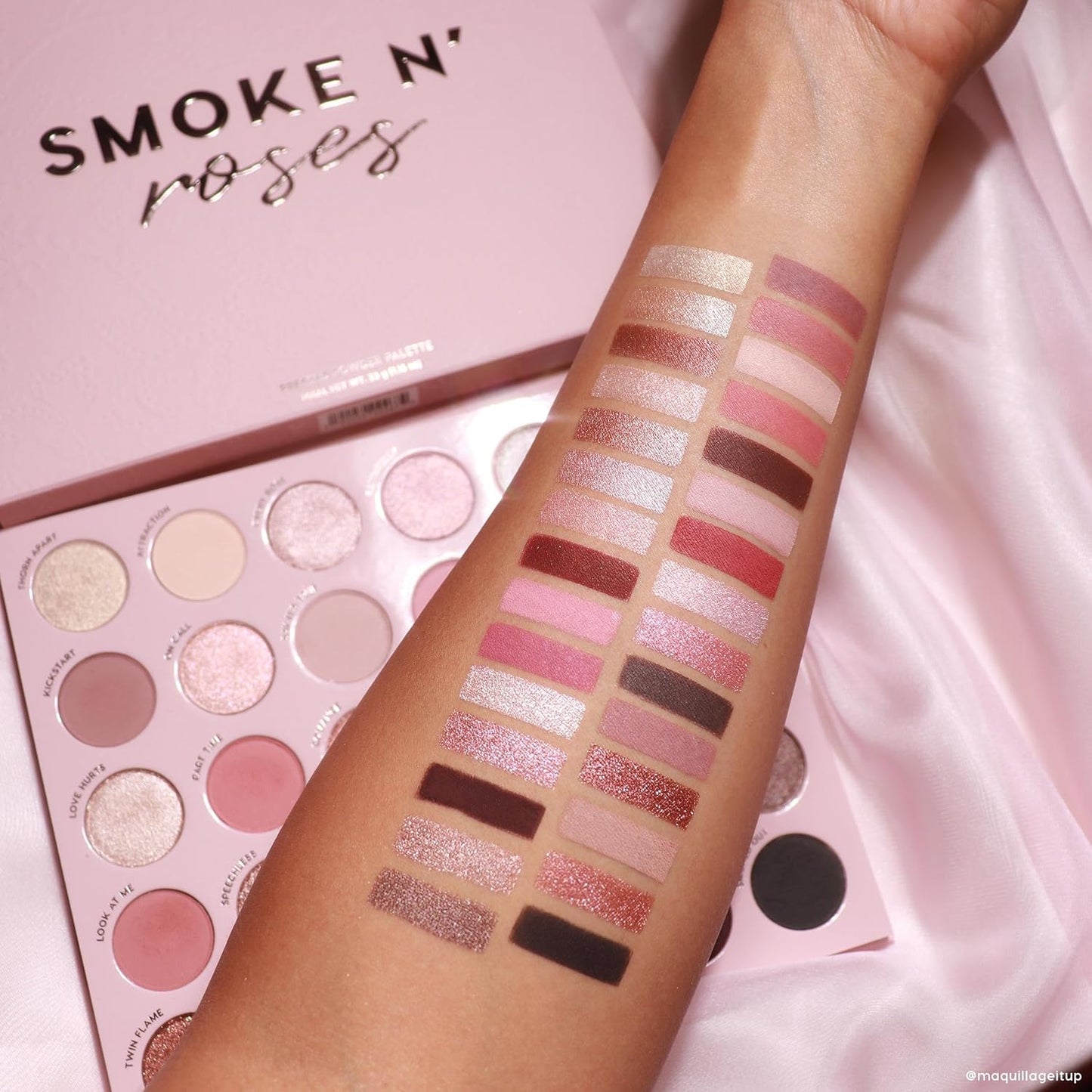 ColourPop Smoke N Roses Eyeshadow Palette - Rosey & Smokey Hues with Metallic and Matte Finishes - High-Pigment Eye Makeup with a Long-Wearing Formula (1.16 oz)