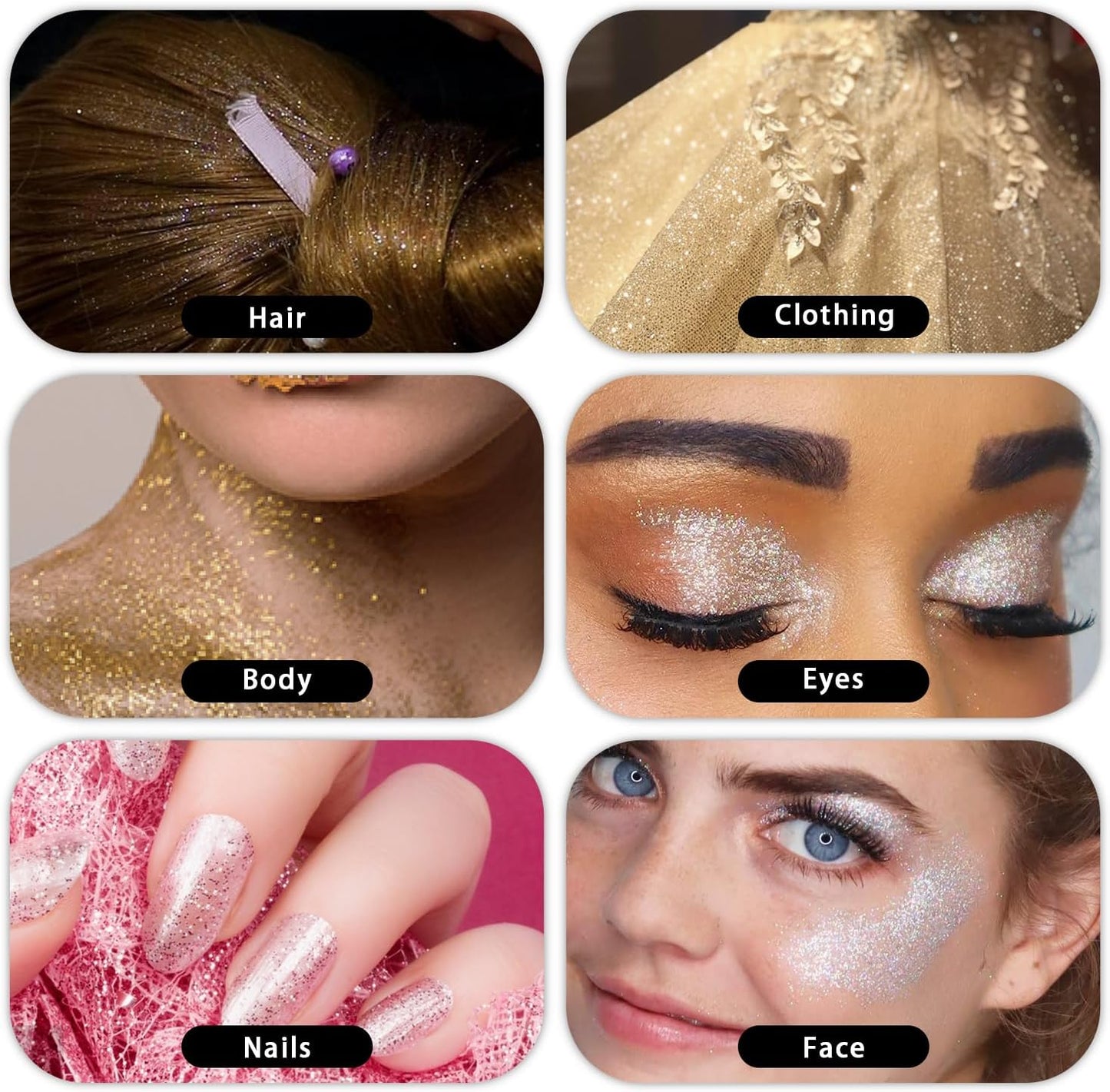 Hair and Body Glitter Spray, Holographic Glitter Highlighter Powder, Face Body Clothes Shiny Glitter, Loose Shimmer Hairspray Festival Rave Prom Accessories, 10g (03# Pink)