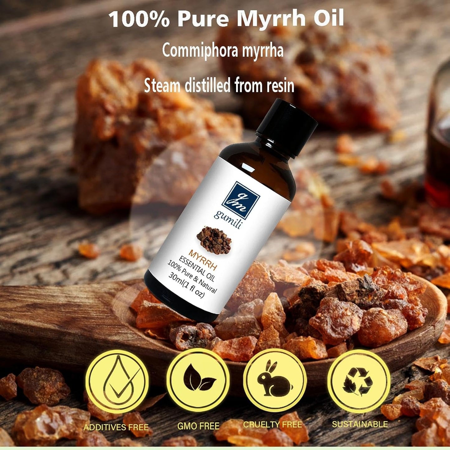 Frankincense and Myrrh Essential Oil, 100% Pure Undiluted Essential Oil for Skin, Hair, Aromatherapy - 1 oz (Pack of 2)