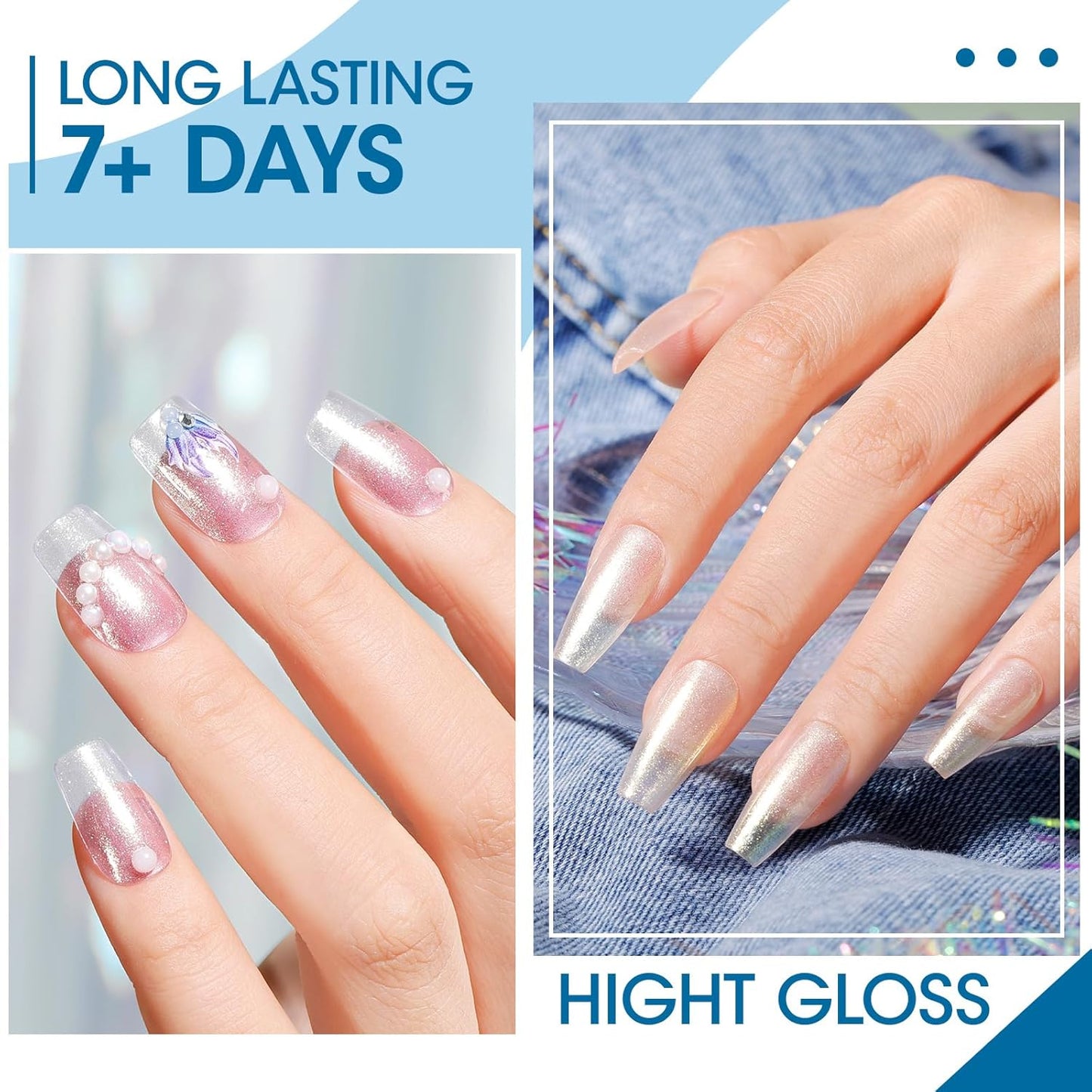 GELLEN Shimmer Pastel Nail Polish, Buildable Sheer Natural Regular Nail Polish Quick Dry Translucent 6 Colors Set for Acrylic Natural Nails Home Salon, Non Gel, Chip Resistant, Hema Free, Non-toxic