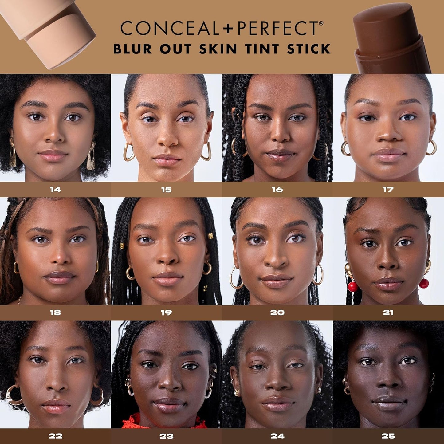 Milani Conceal + Perfect - Skin Tint Stick, Blur Out Tinted Moisturizer Makeup, Shade 014