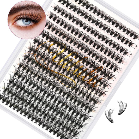 Lash Clusters Individual Lashes D Curl 30D 0.07D 9-16 MIX 280 Clusters Lashes DIY Lash Extensions at Home False Lashes Wispy Eye Lash Clusters(30D, 9-16 mix)