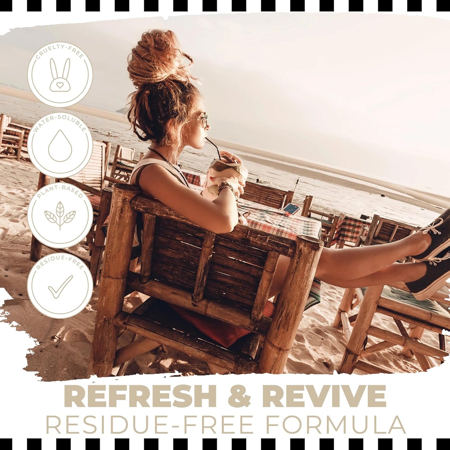 Dollylocks Refreshening Spray – Residue-Free Dreadlock & Loc Moisturizer Spray, Plant Based Deodorizer & Conditioner for Dreads,Vegan & pH-Balanced (Beach Bae Scent, 8oz)