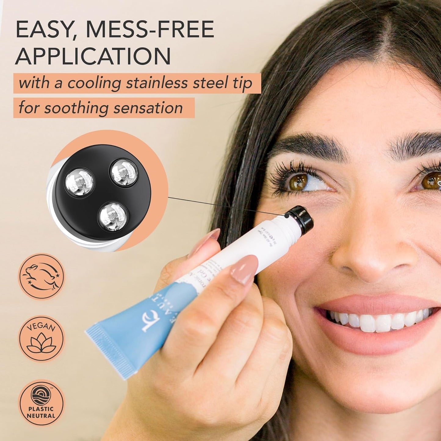 Eye Cream - USA Made with Natural & Organic Ingredients, Cooling Eye Gel & Under Eye Brightener, Dark Circles Under Eye Treatment with Hyaluronic Acid & Glycerin, Reduces Puffiness & Under Eye Bags