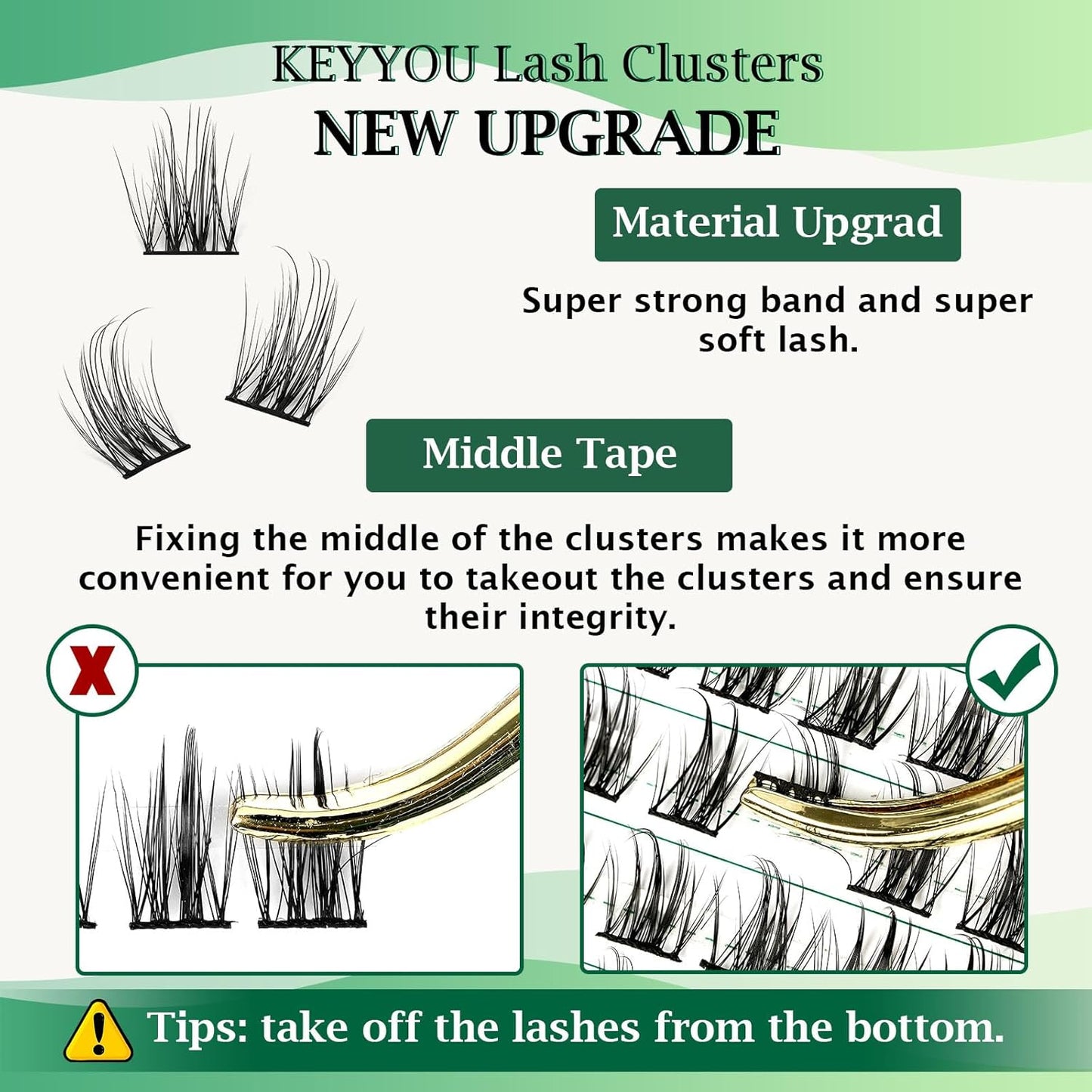 Lash Clusters 96pcs Individual Lashes D Curl 14mm Eyelash Clusters KEYYOU Volume Wispy Lash Extension Soft&Comfortable Easy DIY at Home(Y15,D-14mm)