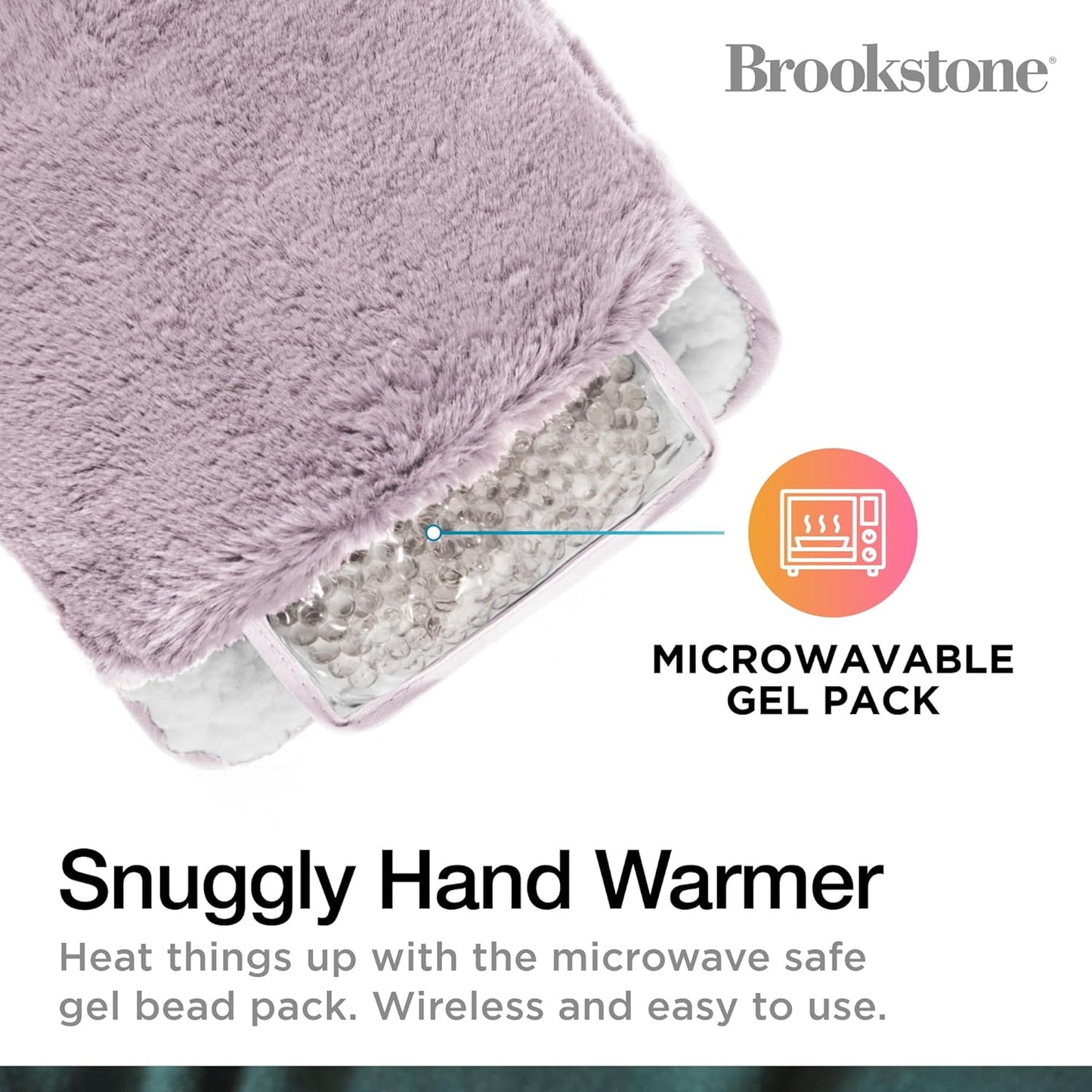 Brookstone Faux Fur Hand Warmer | Soothe Cold Hand Muff with Microwavable Gel Pack for Long Lasting Heat | Cozy Sherpa & Plush Lining for Ultimate Comfort | Hand Muffs for Women & Men