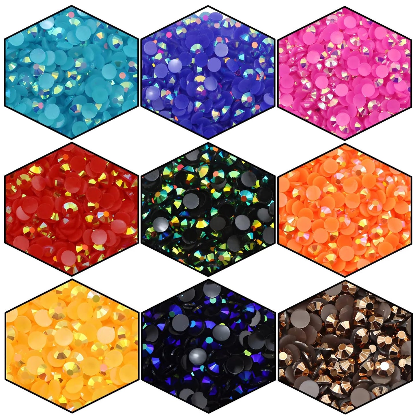 2250 Pcs SS16 4mm AB Flatback Rhinestones for Nails Art Crafts Glitter Round Shine Gems Crystals DIY Clothes Shoes （Black-Bottom RoseRed AB）