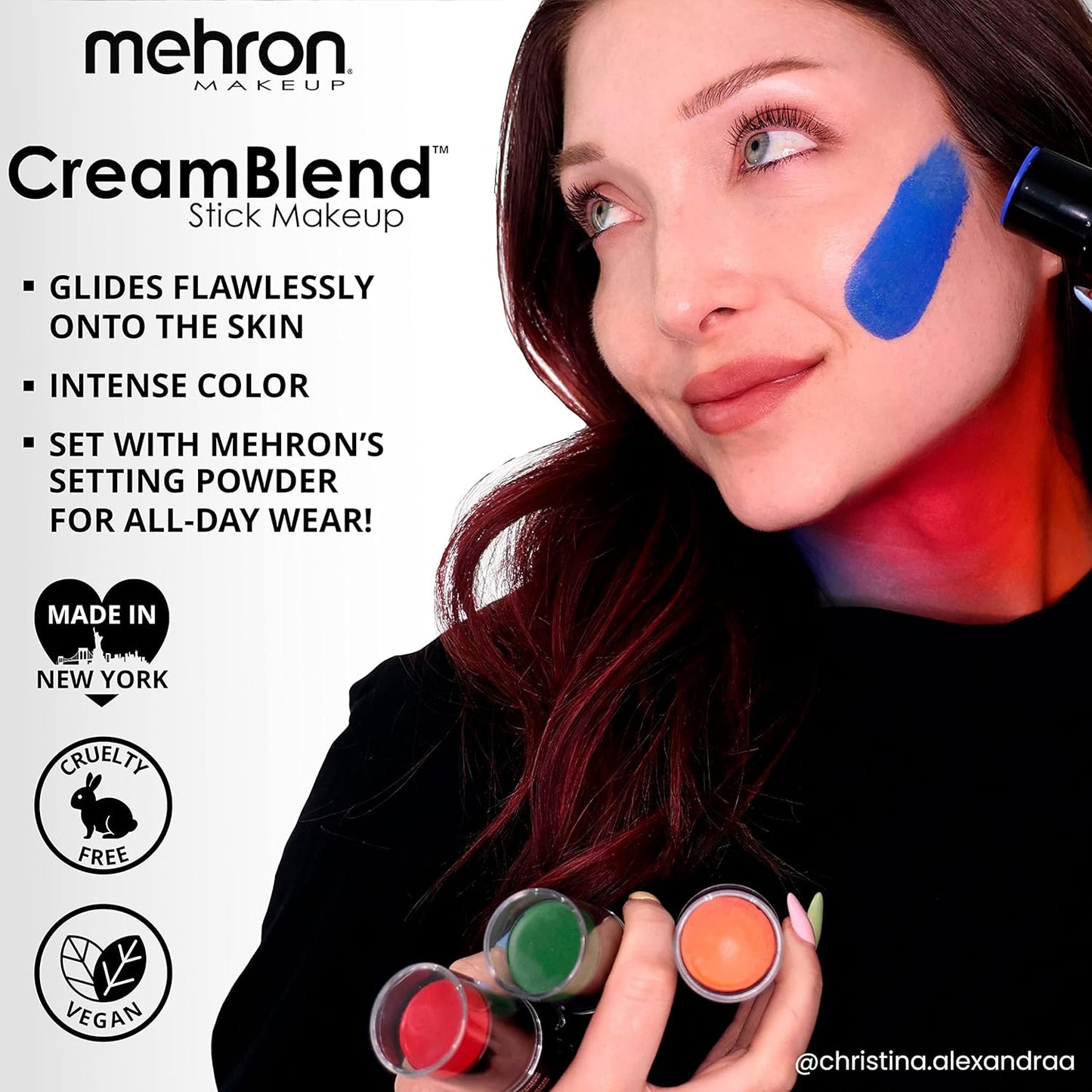 Mehron Makeup CreamBlend Stick | Face Paint, Body Paint, & Foundation Cream Makeup | Body Paint Stick .75 oz (21 g) (Red)