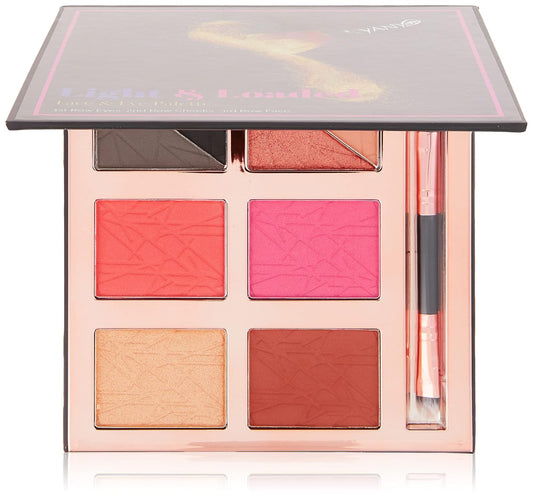 Luxe Light & Loaded Multi-Use Palette | 4-in-1, Eyeshadow, Blush, Contour, Highlight | Mix colors for Custom Blends | Includes Mirror and Dual Brush