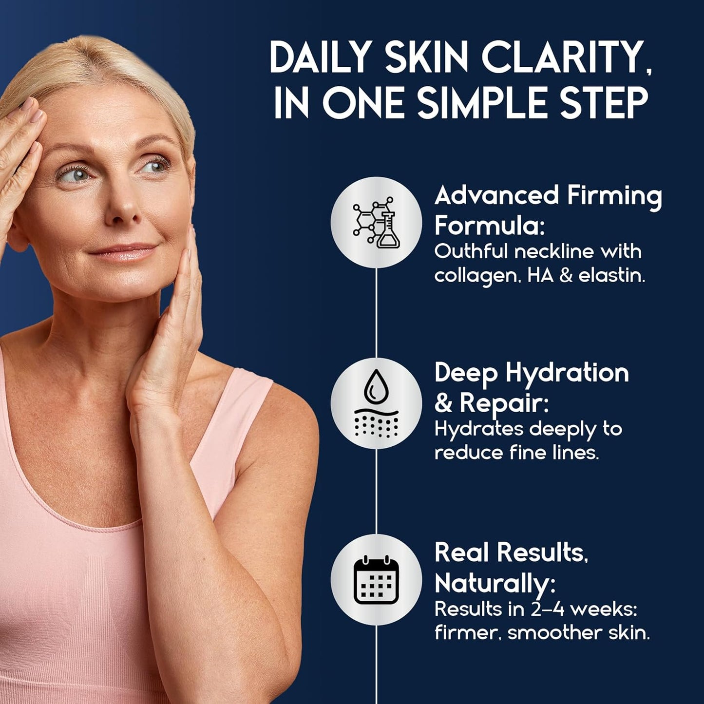 Neck Creams for Tightening and Firming Sagging Skin - Skin Tightening Cream for Face - Decollete & Chest, Under Chin Firming for Older Women - Neck Wrinkles Treatment with Collagen & Hyaluronic Acid