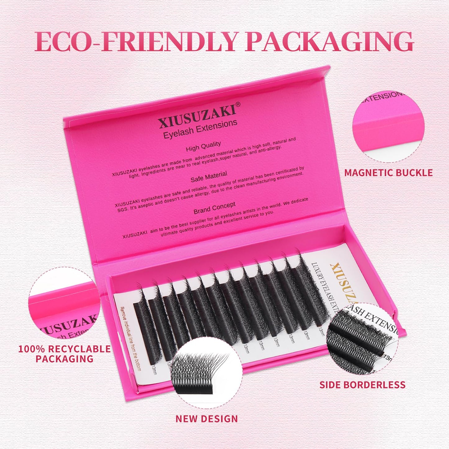 W Lash Extensions Supplies 8D Eyelash Extensions W Shape 0.07mm Thickness D Curl 14mm Premade Fans Easy Fan Lashes Volume Matte Black 12 Rows Crisscross Eye Lashes(W-8D-0.07-D,14mm)