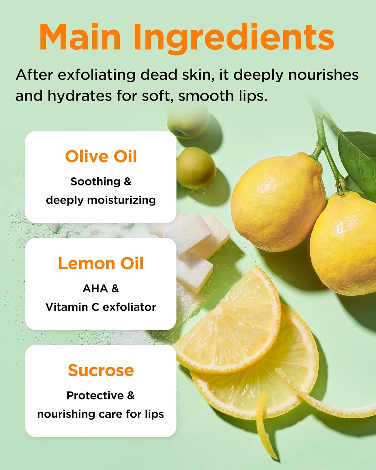 TOCOBO Lemon Sugar Lip Mask – Korean Vegan Lip Scrub & Overnight Exfoliating Treatment for Dry, Chapped Lips – Hydrating, Plumping, Smoothing – Glazed Balm Texture, Non-Sticky, 0.68oz