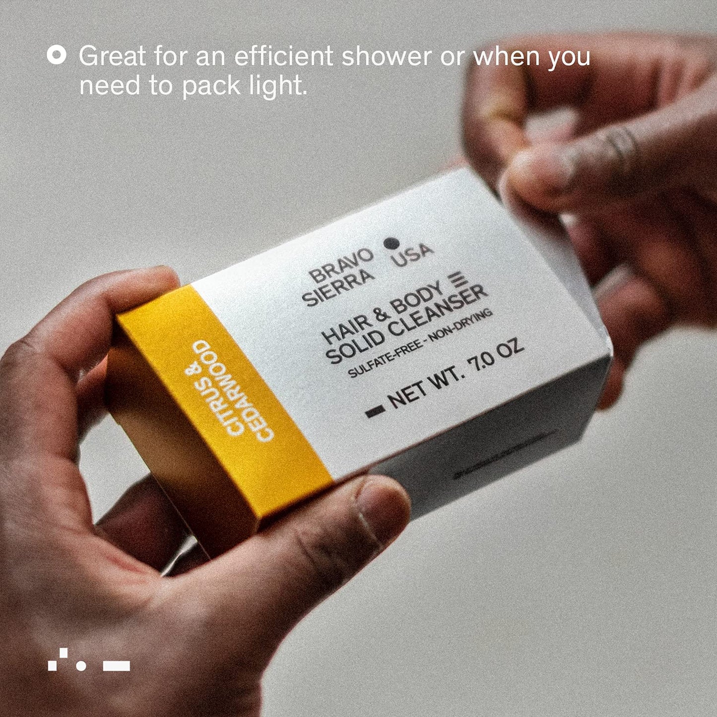 Bravo Sierra All-In-One Citrus & Cedarwood Men's Body and Hair Bar, 3-Pack - Coconut, Shea Butter & Oat Flour for Soft Skin & Healthy Hair, 7 oz