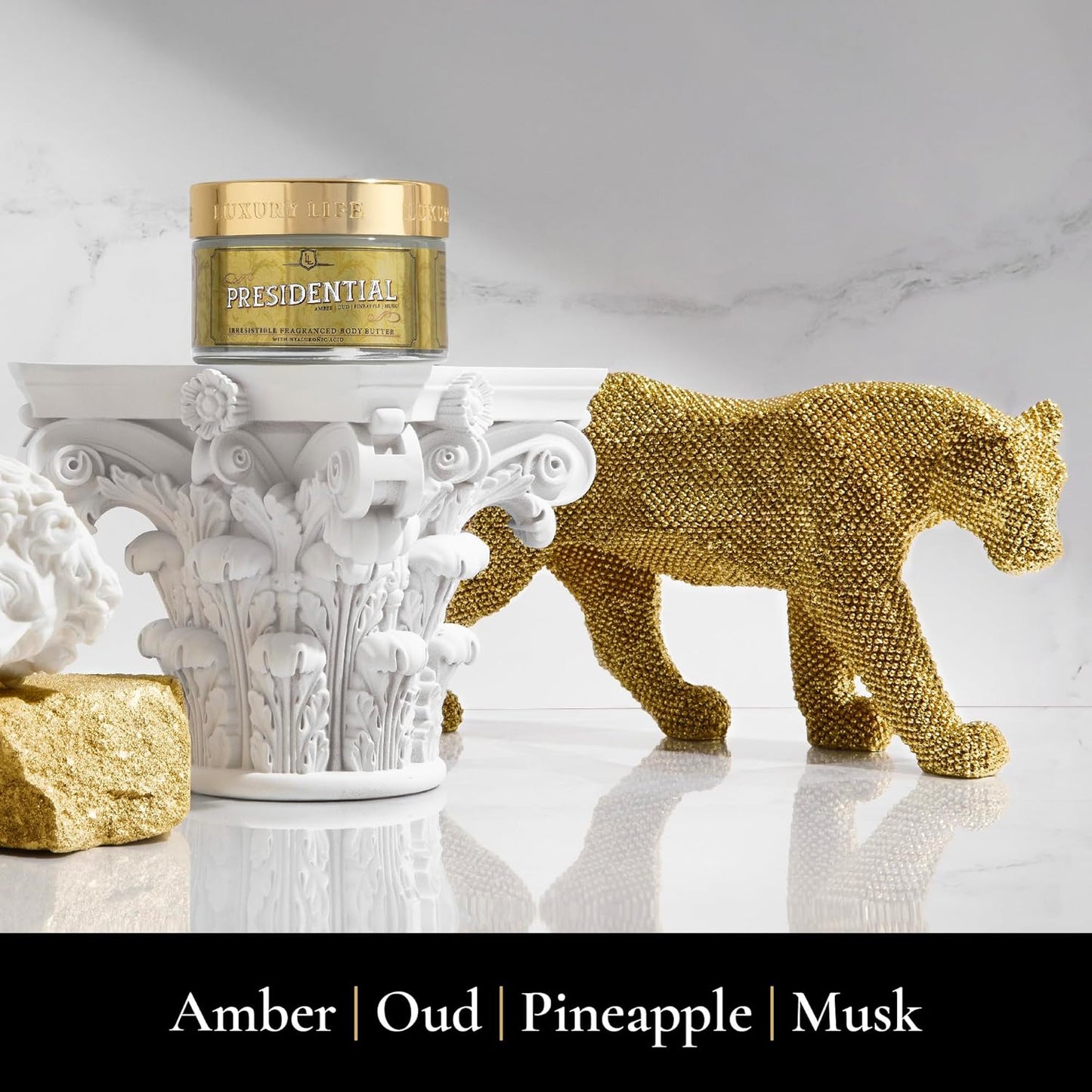 LUXURY LIFE BUTTER - Irresistibly Scented Body Butter with Hyaluronic Acid for Ultimate Moisture. Hydrates for a Non-Greasy Glamorous Glow (Presidential, Fresh Attraction, Midnight Seduction 5 oz)