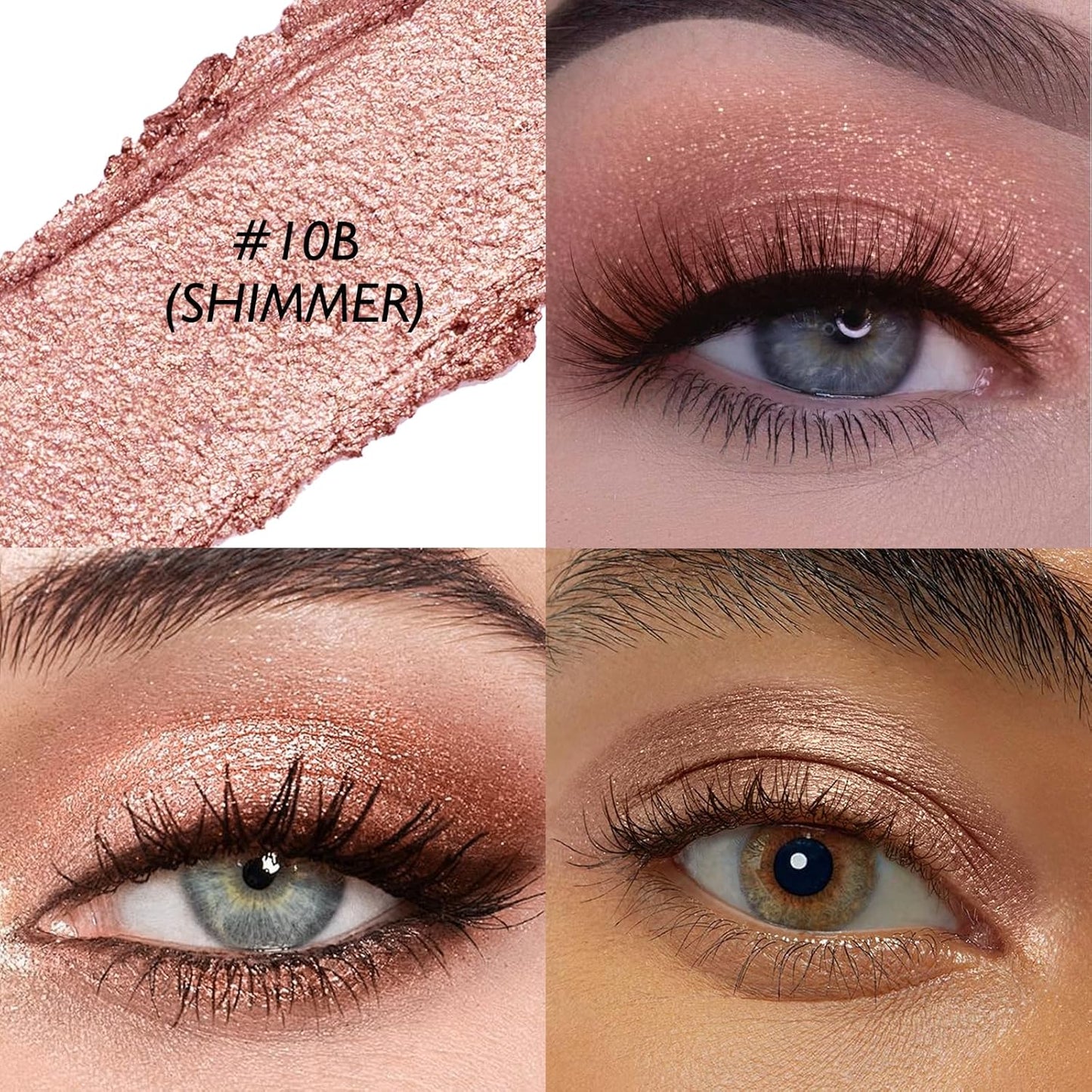 Rose Gold Shimmer Eyeshadow Stick, Waterproof Cream Eye Shadow Pencil Long-Lasting Crease-Proof Glitter Eyeshadow Crayon Smooth High Pigmented Highlighter Neutral Eye Shadow Liner Makeup