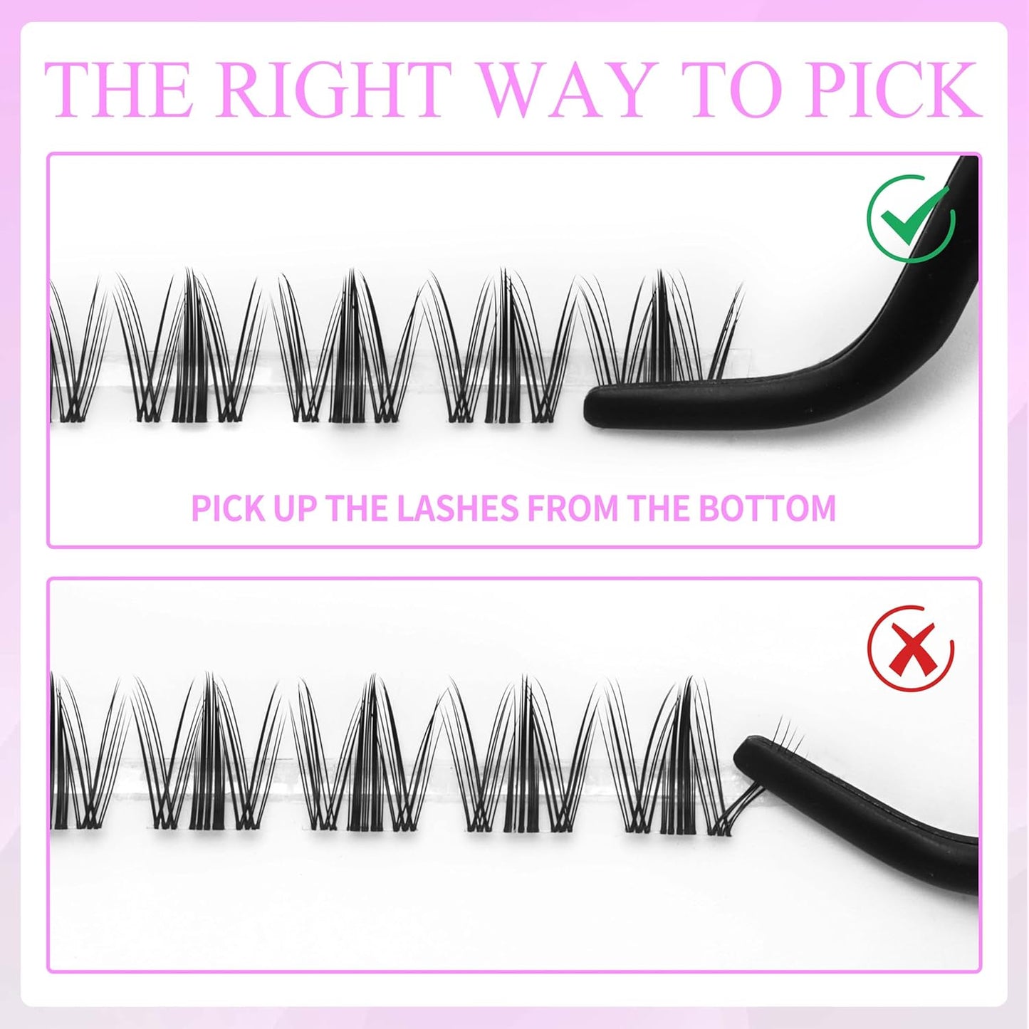 VEYESBEAUTY Lash Clusters Eyelash Extensions Thin & Invisible Band DIY Individual False Eyelashes Newbie's Five-Second Series Wispy Lash Tray for Self-application, Manga Lashes 8-18mm Mixed Length