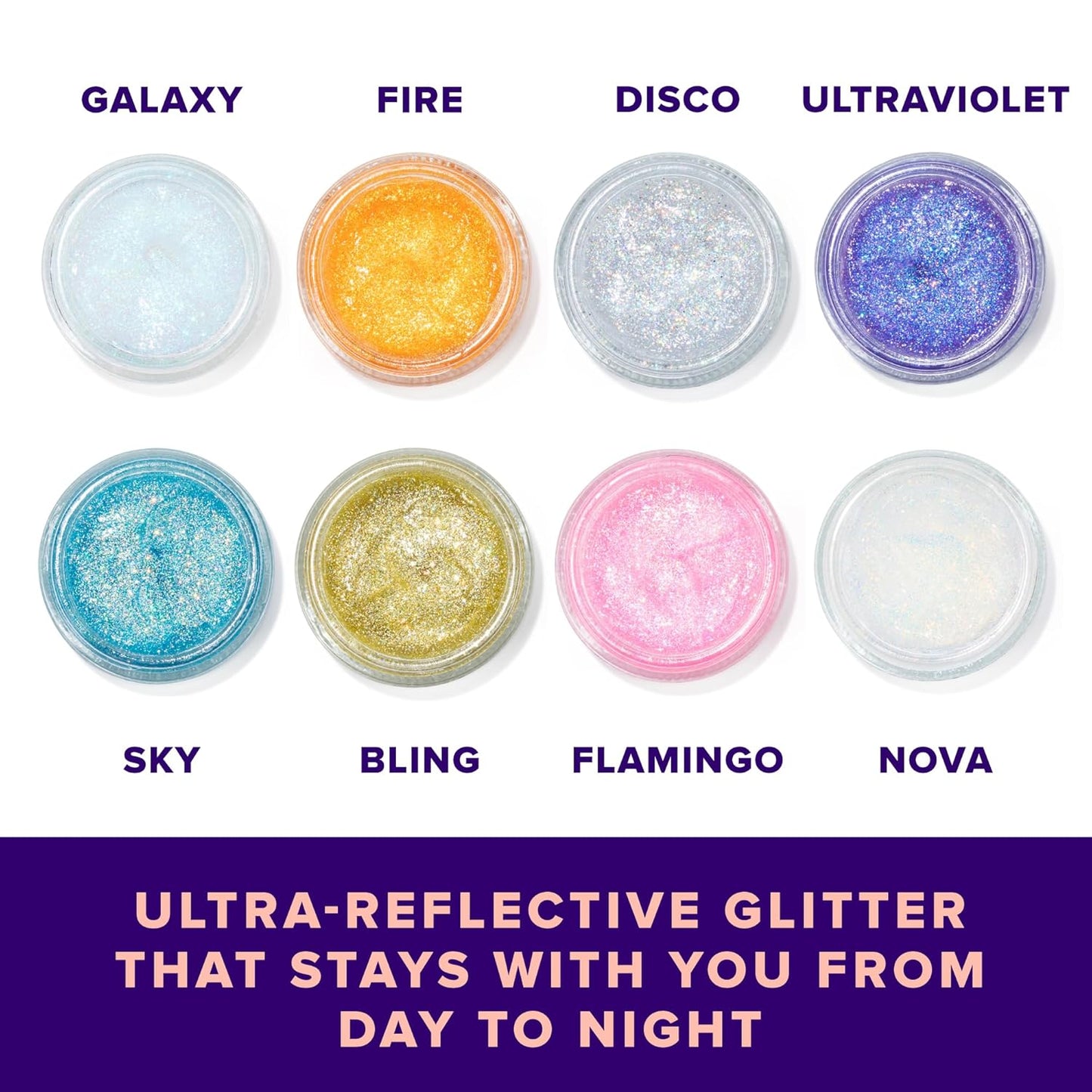 UNICORN SNOT Holographic Face Glitter & Body Glitter Gel | Glitter Makeup, Hair Glitter, Festival Rave & Anime Cosplay, Halloween Costume Makeup | Vegan & Cruelty Free, 1.7 oz Purple Glitter (UV)