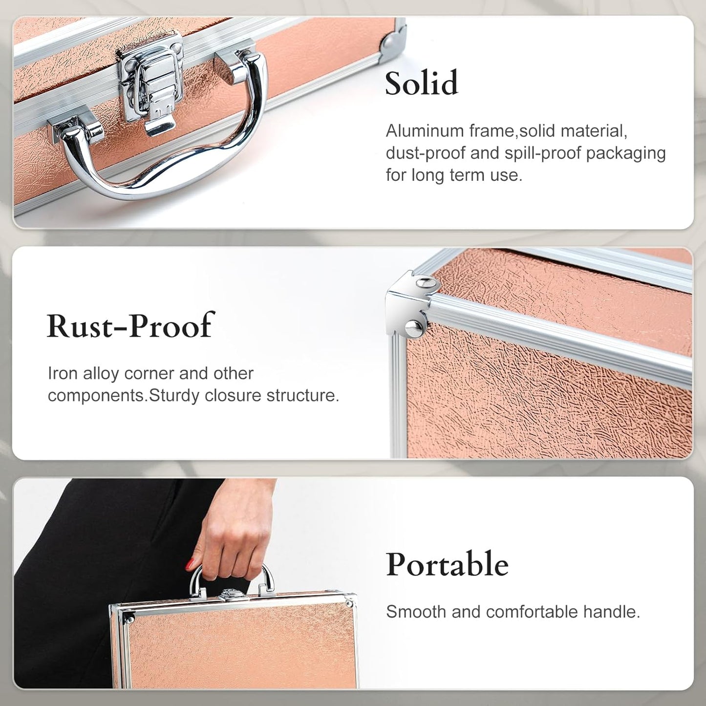 Makeup Kit for Women,All in One Makeup Gift Set for Girls in Cosmetic Train Case (Gold) With Mirror,Full Starter Cosmetic Kit Includes Eyeshadow Palette,Lipgloss,Blushes