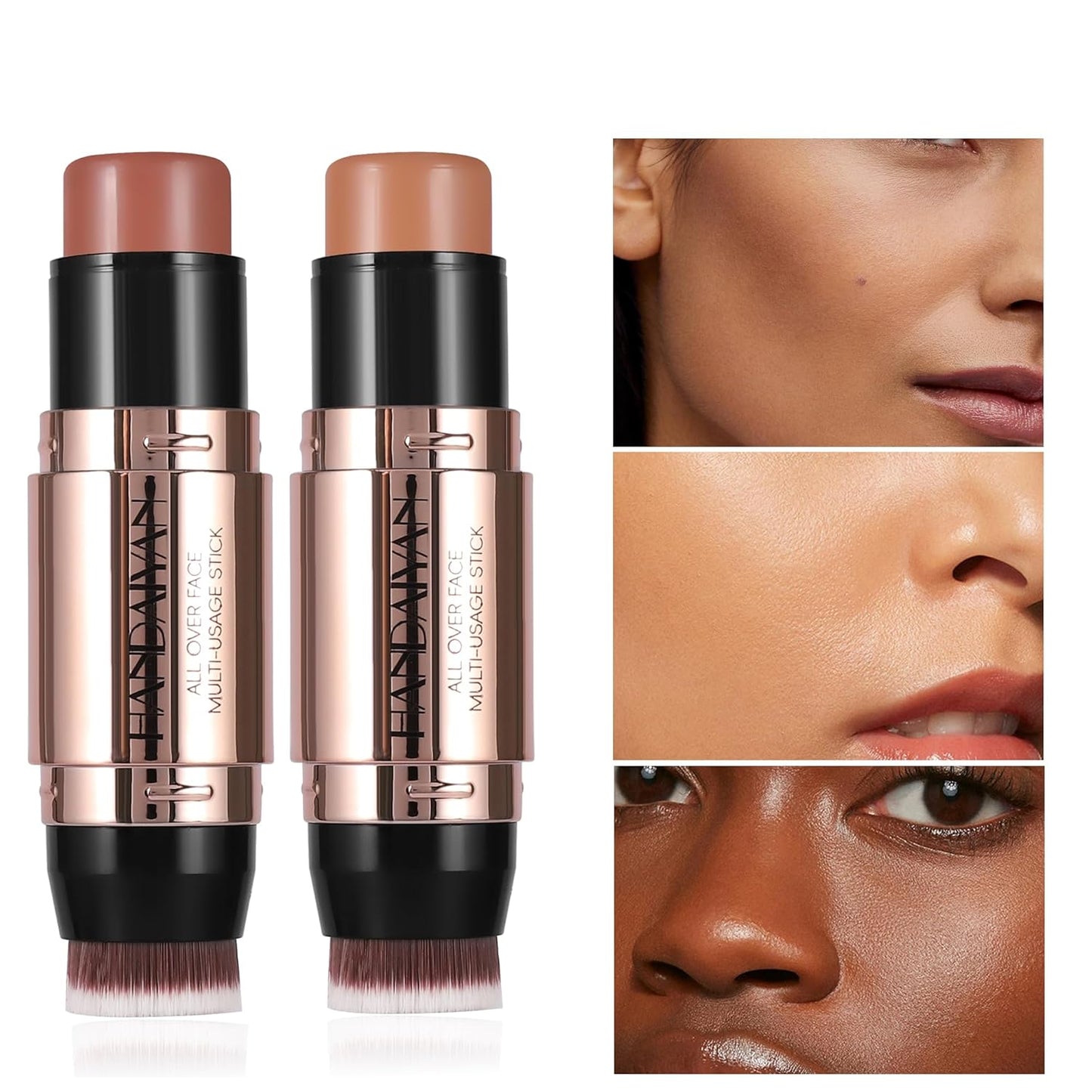 8 Colors Cream Contour Sticks Makeup Kit, Dual-Ended Concealer Stick With Soft Brush, Non-Greasy Long-Wear Face Primer Multi-Use Contouring Pen, Full Coverage Shades Corrector Concealer (07#)