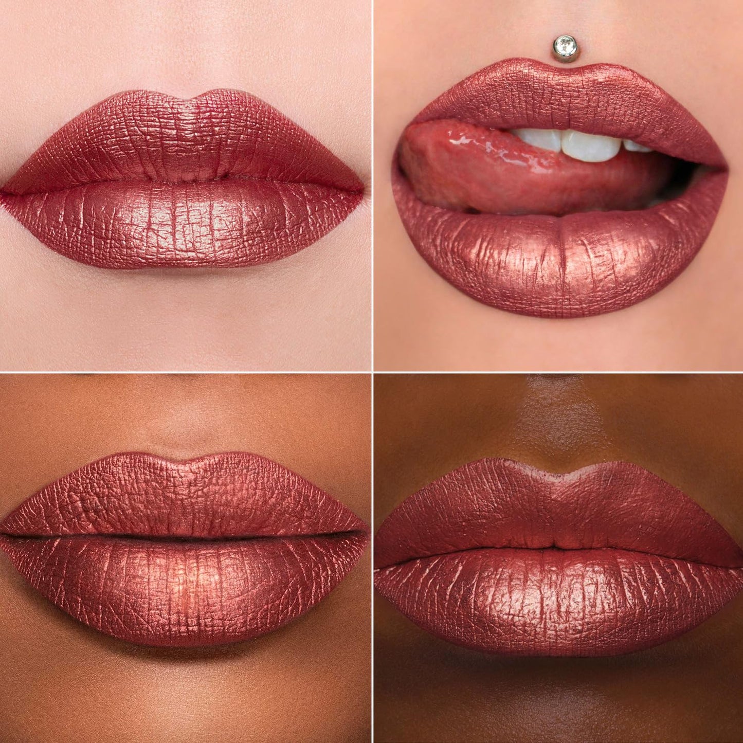 MAKI YIKA Red Lipstick for Women Metallic Lipsticks Glitter Long Lasting Lipstick No Smudge No Transfer Liquid Pink Lip Gloss (BR05 Victoria)