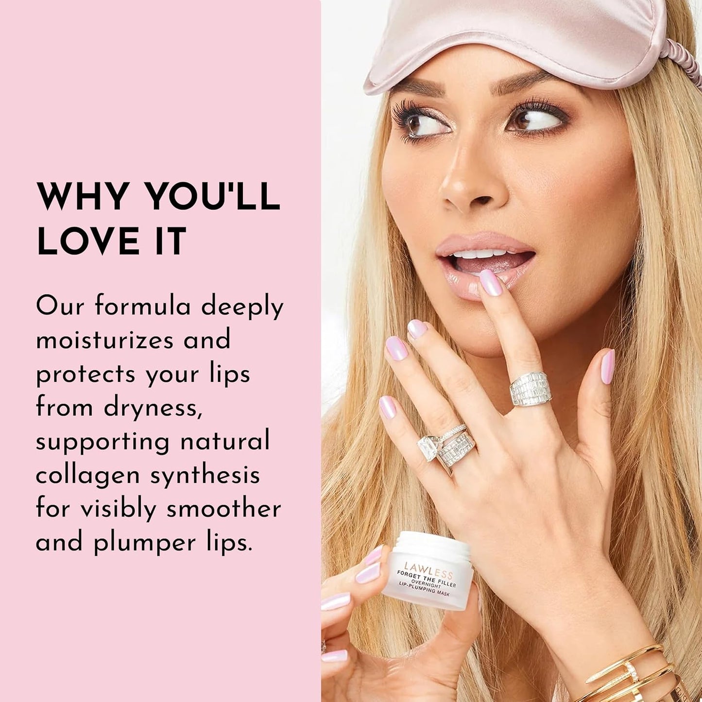 LAWLESS Forget the Filler Lip Mask - Cherry Vanilla - Premium Overnight Lip Plumping Treatment with Natural Ingredients Designed to Plump, Hydrate, and Smooth Lips - 0.28 oz