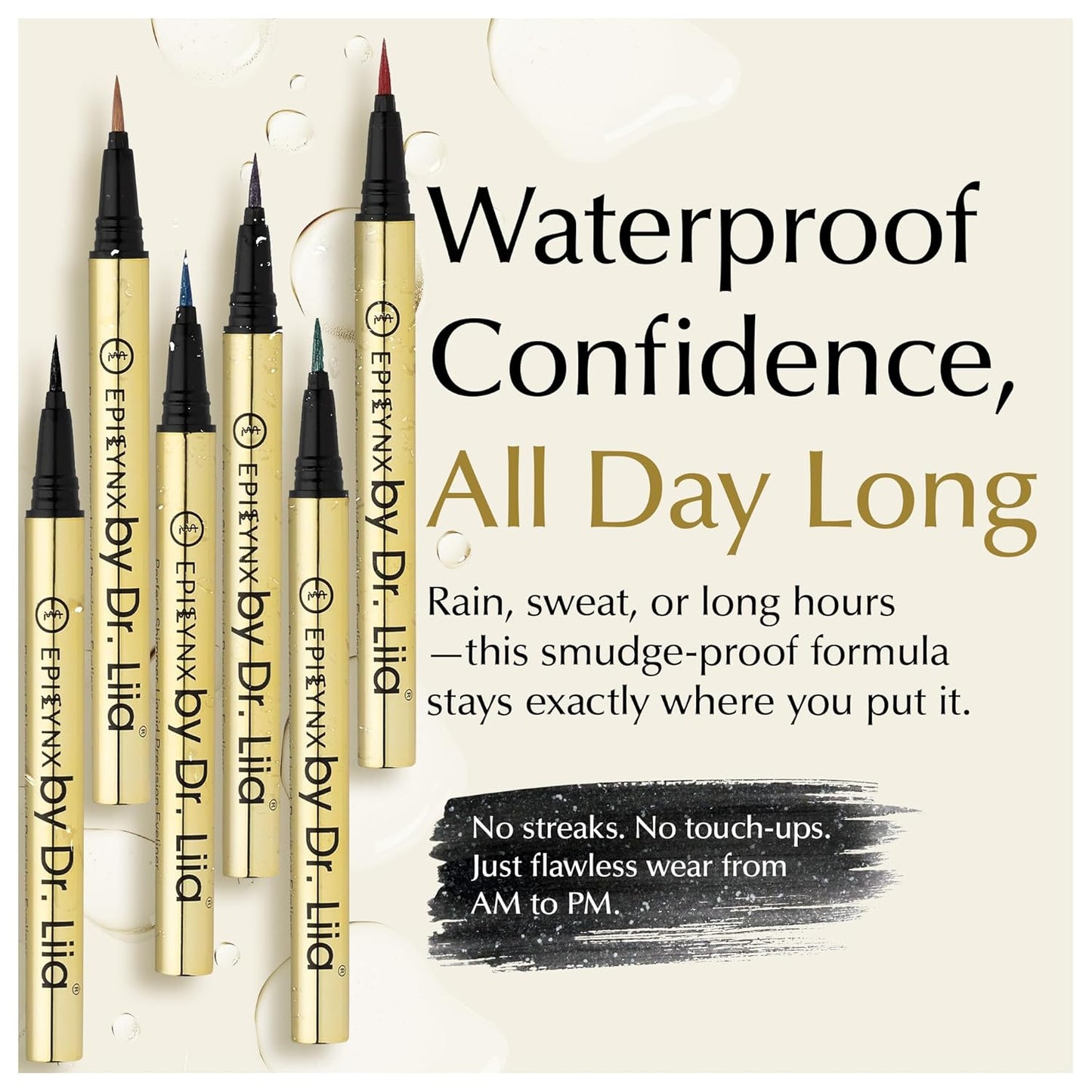 Waterproof Eyeliner - Smudge-Proof Liquid Eyeliner Pen with Precision Tip for Smooth, Long-Lasting Application - Vegan, Hypoallergenic & Gluten-Free Eye Liner - 6 Shades 2mL each Gift Set