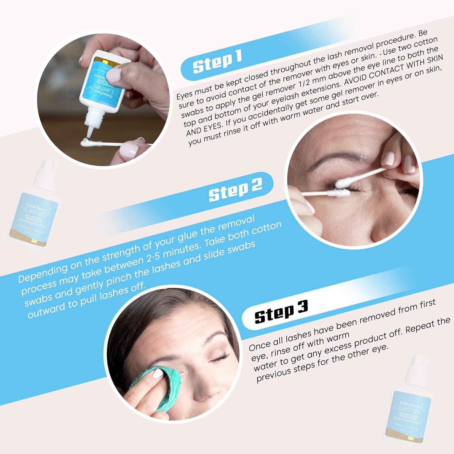 Sensitive Lash Remover for Lash Extensions - Clear Eyelash Extension Remover Gel - Fast-Acting Lash Extension Remover, Efficient Lash Glue Remover 15 ml - Existing Beauty Lashes