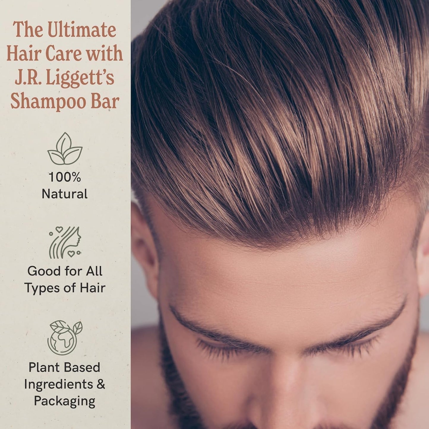 J·R·LIGGETT'S Shampoo Bar - Original Formula, All Natural Bar Shampoo for Hair with Coconut Oil & Castor Oil, Sulfate Free, GMO Free, Gentle Lather and Refreshing, 3.5 oz - 2 Pack