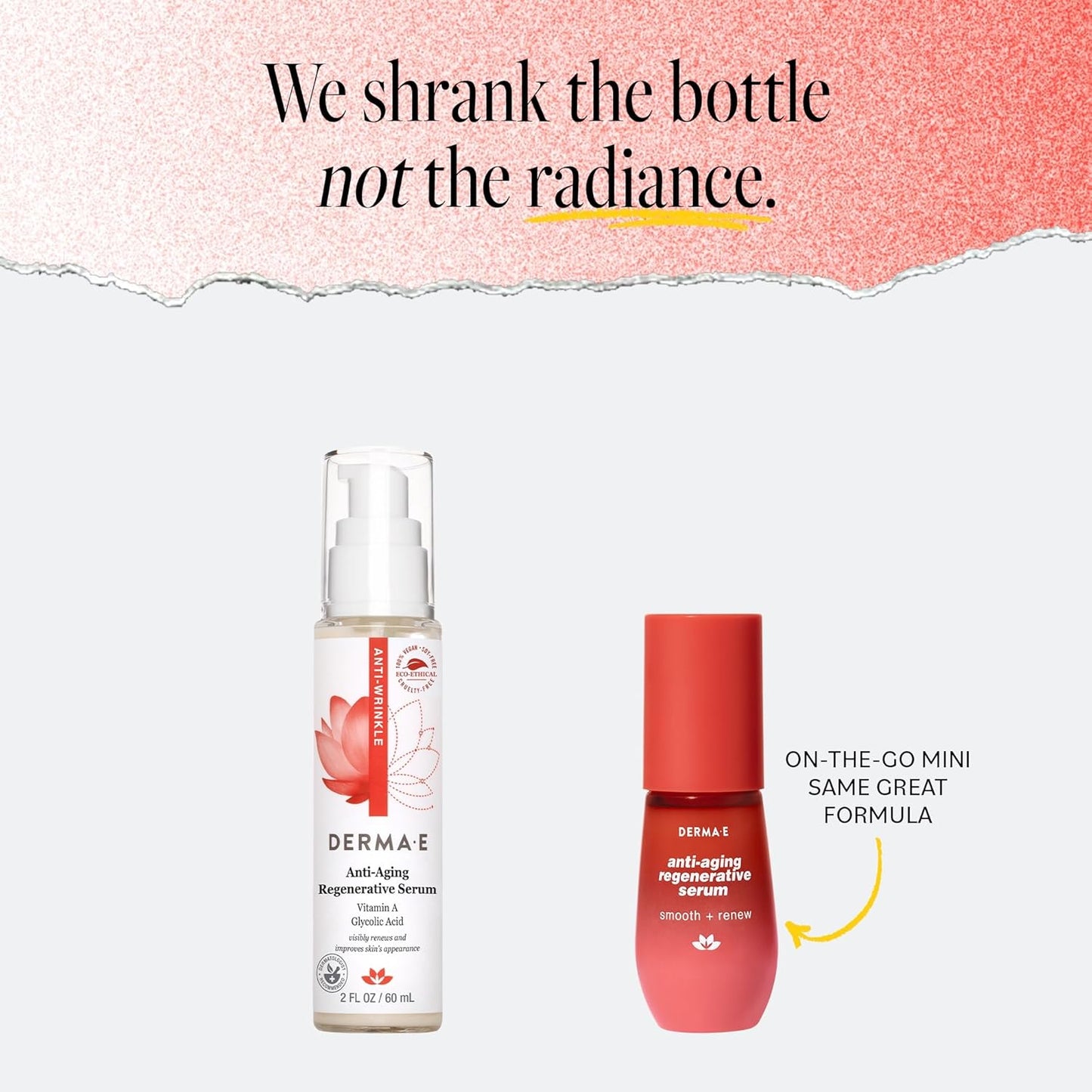 DERMA E Face Serum, Anti Aging Regenerative Retinol Serum for Face, 1 Fl Oz, Vitamin A, Bakuchiol, Glycolic Acid, Green Tea Extract, Helps Reduce Appearance of Fine Lines and Wrinkles