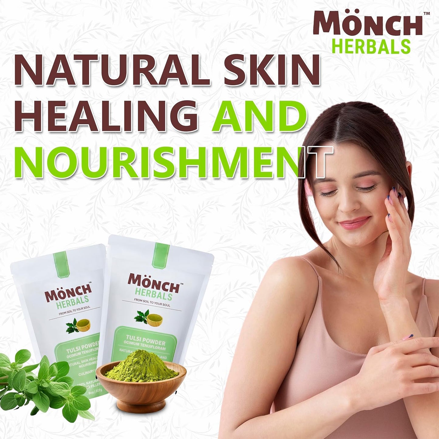 Tulsi Powder for Skin and Hair Care - Holy Basil Pure & 100% Natural Ayurvedic Leaves, 227g