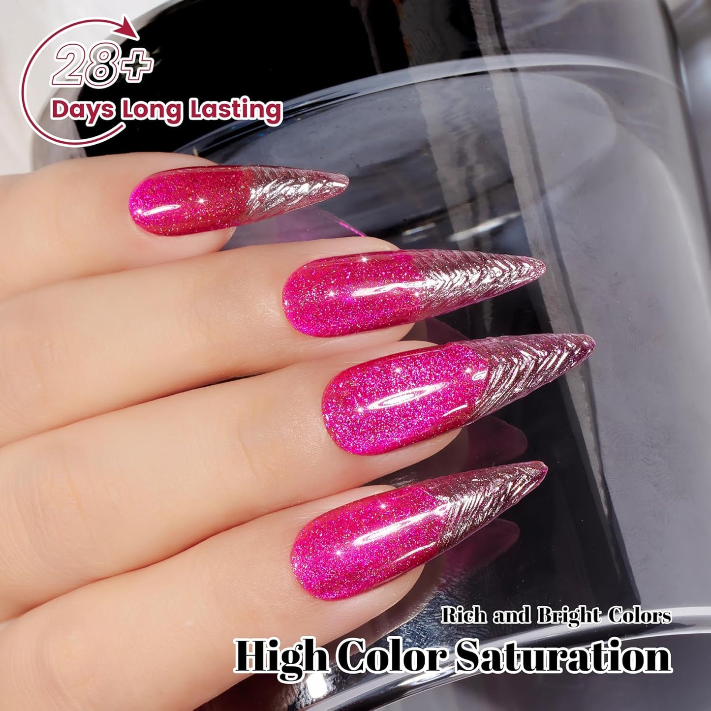 YTD Likomey Cat Eye Gel Nail Polish,15ml Orange Red Hot Pink Multi-Color Fall Winter UV Color Varnish with Magnet Stick,MY390