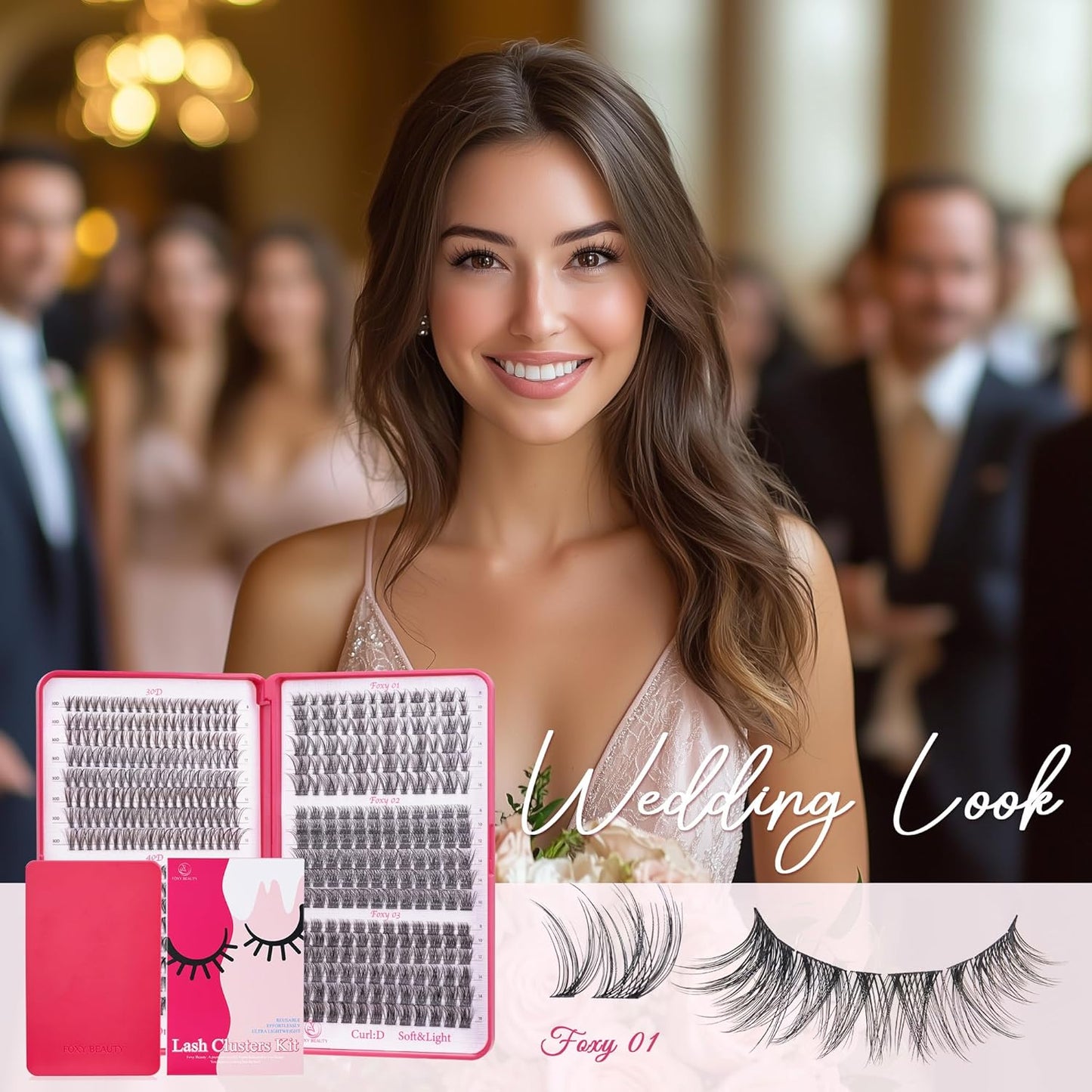 Foxy Beauty Wispy Lash Clusters - 536Pcs Natural 8-16MM EyeLash Clusters 30D 40D & Foxy Lashes For Natural Look D Curl Lash Clusters For DIY Lashes At Home