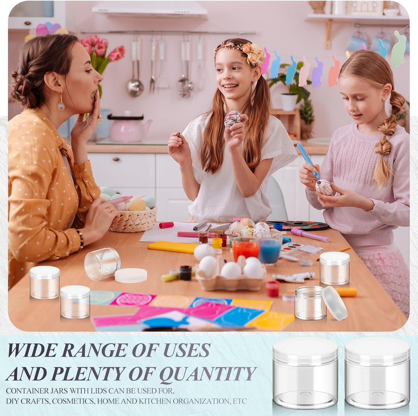 SATINIOR 36 Pieces 4 oz Plastic Jars with Lids Wide Mouth Airtight Reusable Container Acrylic Cosmetic Small Jars for Lotions Ointments Travel Toiletries Creams Make up Storage(Clear)