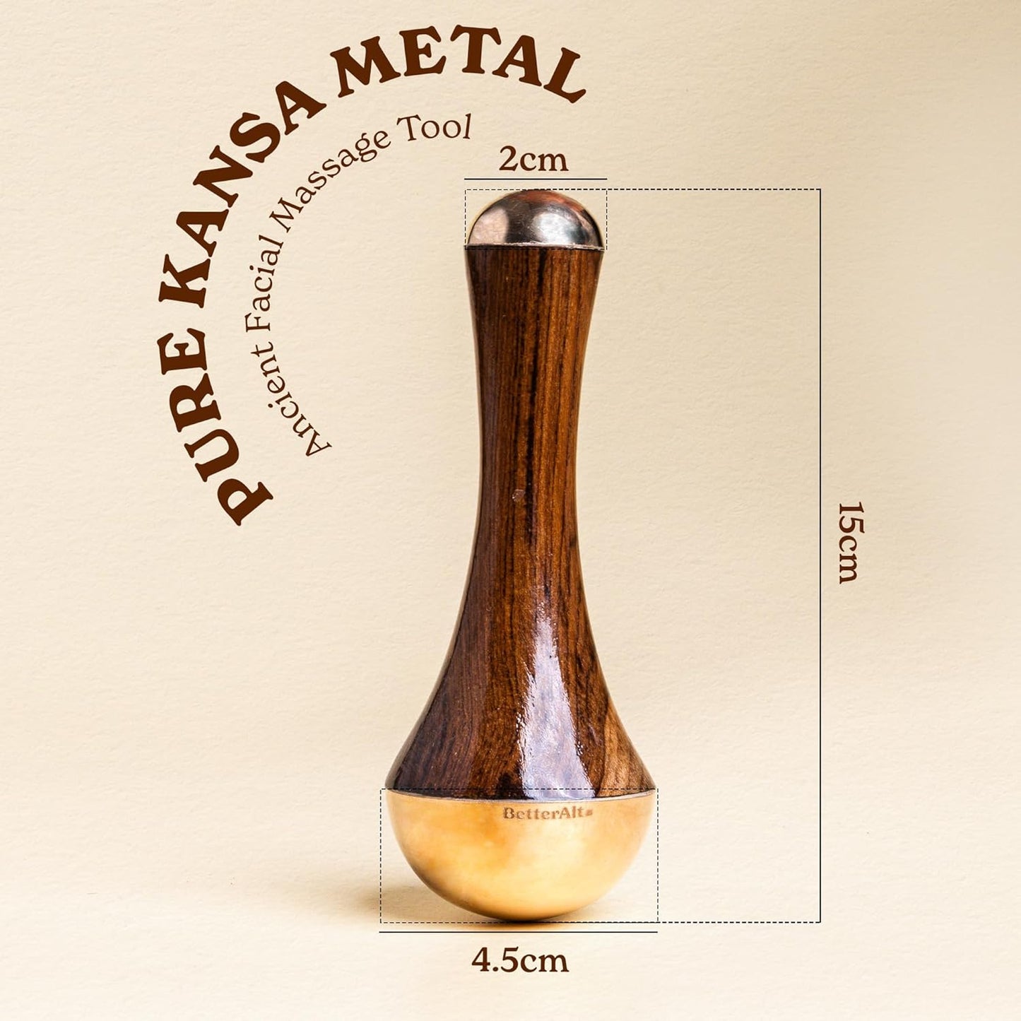 Kansa Wand Facial Massage Tool| for Radiant Skin & Lymphatic Drainage| Detoxifies Skin, Balances PH & Gives Sculpted Face