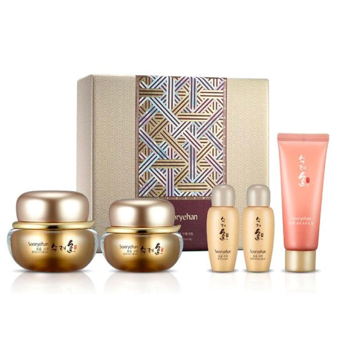 Sooryehan Boyun Luxury Korean Skin Care Gift Set (155ml/5.24 Fl Oz) - Red Ginseng Toner, Emulsion, Cleansing Foam & Moisturizer Cream by LG BEAUTY. Red Ginseng.