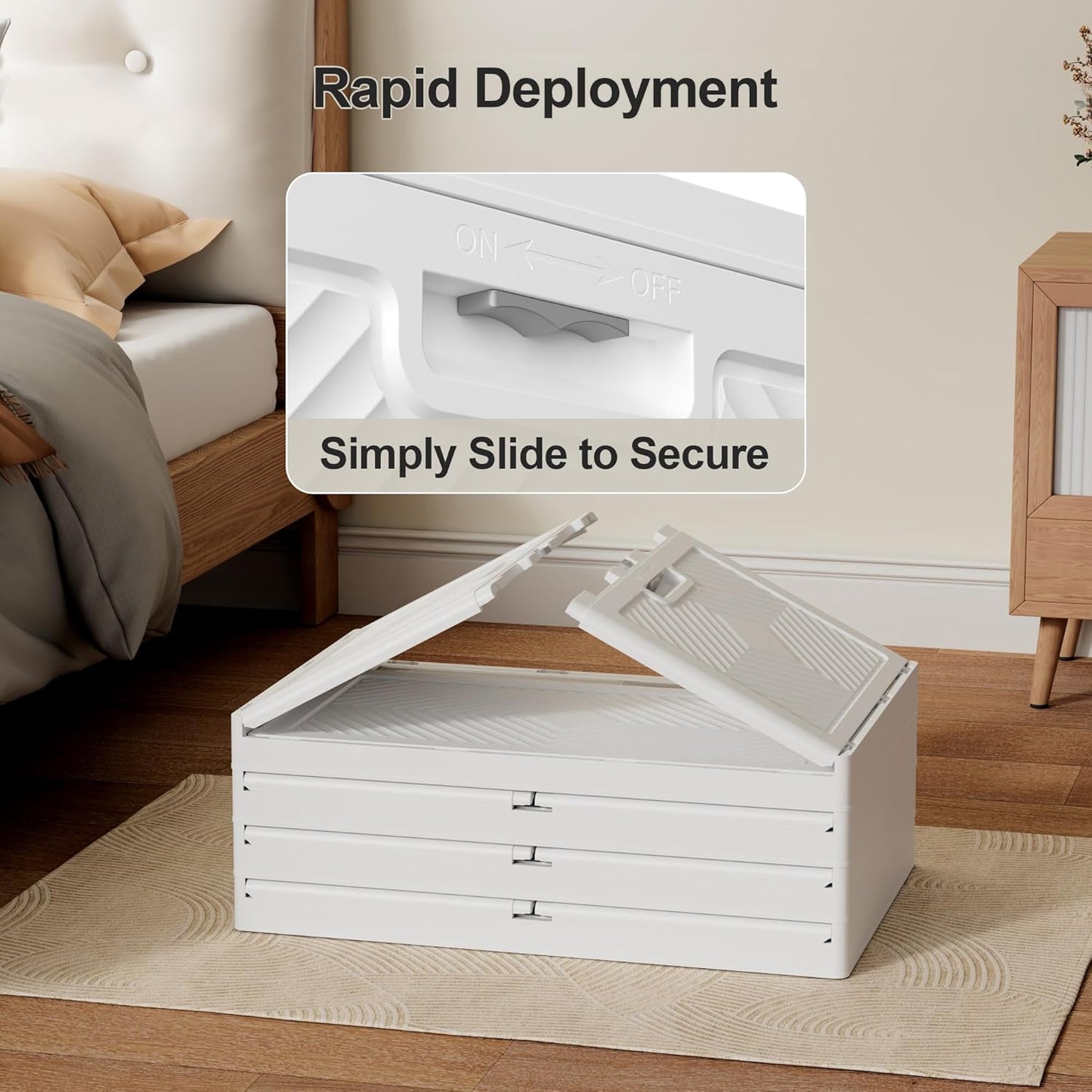 JOYMOOP 198 Qt Stackable Storage Bins with Lids, Closet Organizers and Plastic Storage Drawers for Home, 3 Pack Cubes