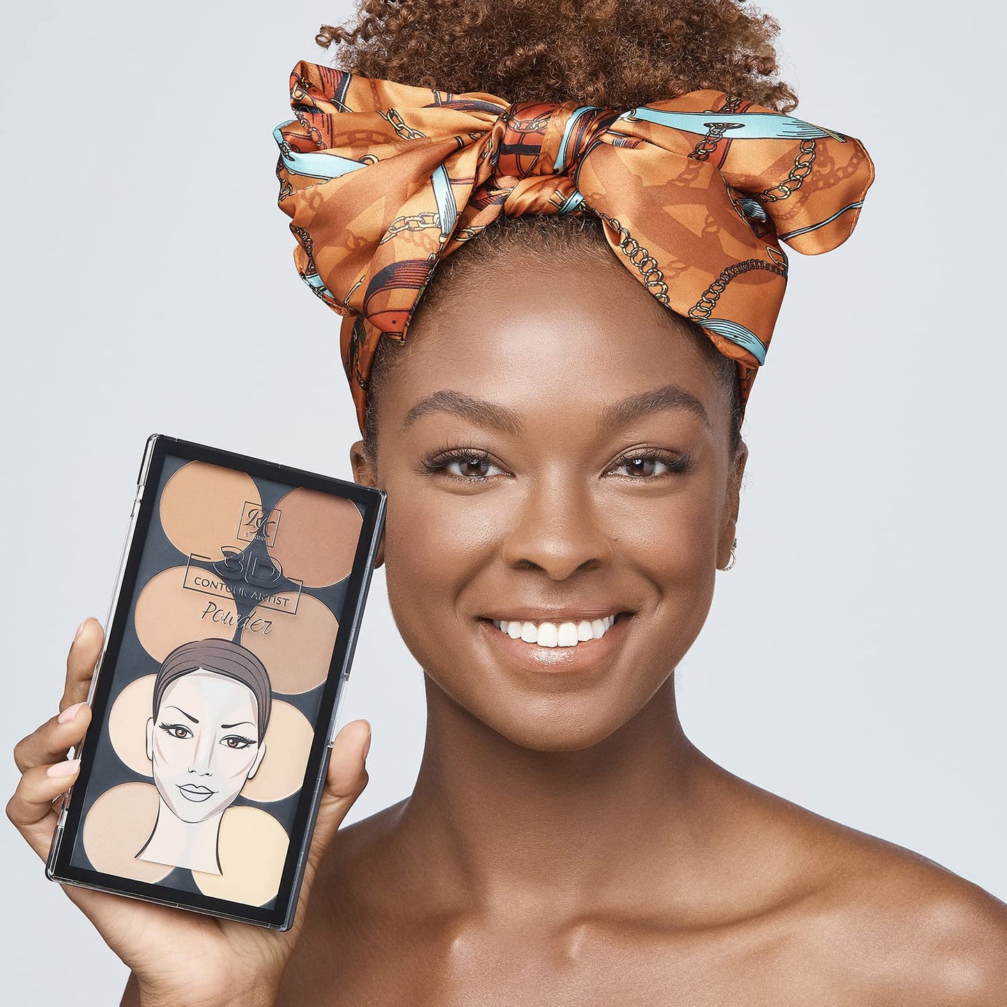 Ruby Kisses Flawless Finish with 3D Contour Powder Makeup Palette - Multiple Contouring Options, Easy Blending, Long-lasting formula, Sculpt &Highlighting, Professional finish (Light Medium)