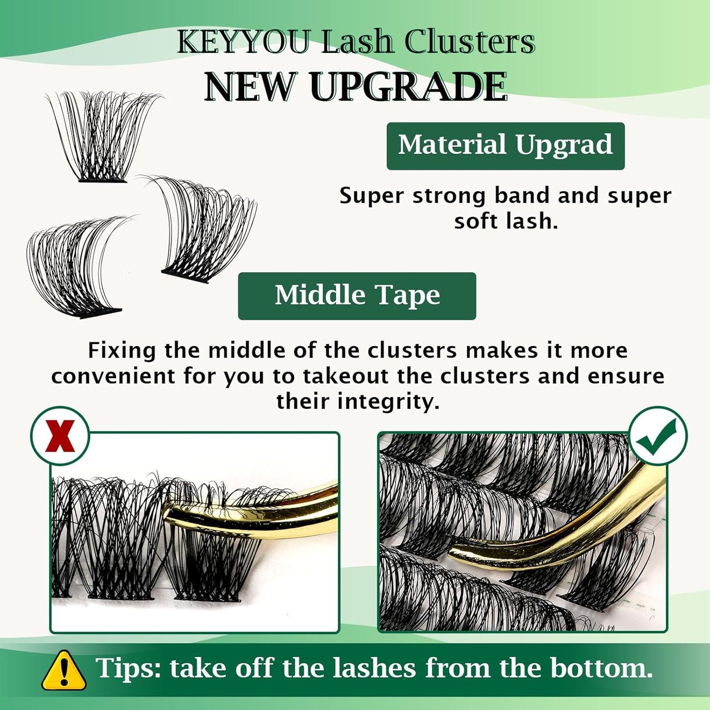 Lash Clusters 96pcs Individual Lashes Y11 D Curl 12mm Cluster Lashes KEYYOU Volume Wispy Lash Extension Soft&Comfortable Easy DIY at Home(Y11 D-12mm)